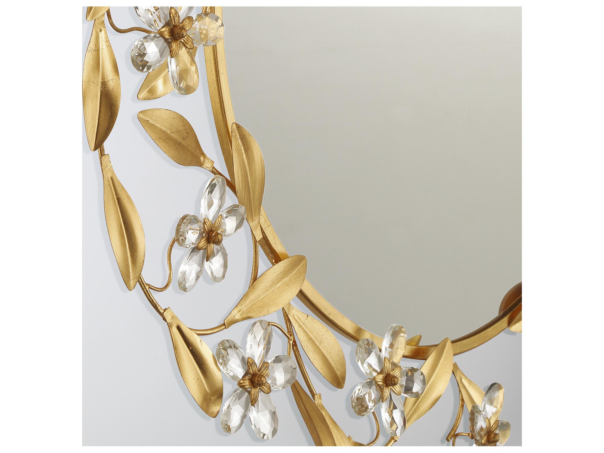 Crystorama Marselle Gold Wall Mirror Round