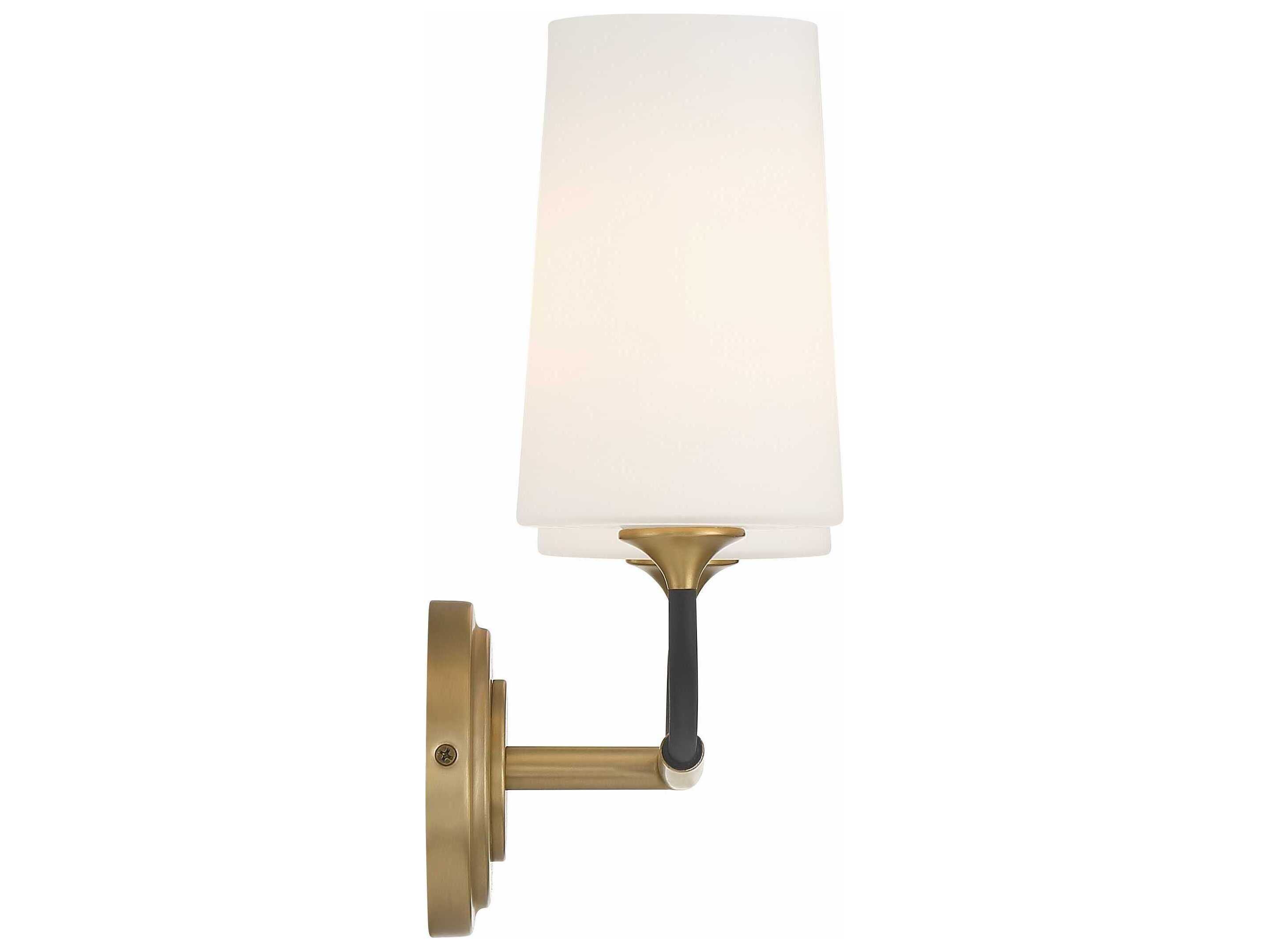 Crystorama Niles 2-Light Black Forged Modern Gold Glass Vanity Light