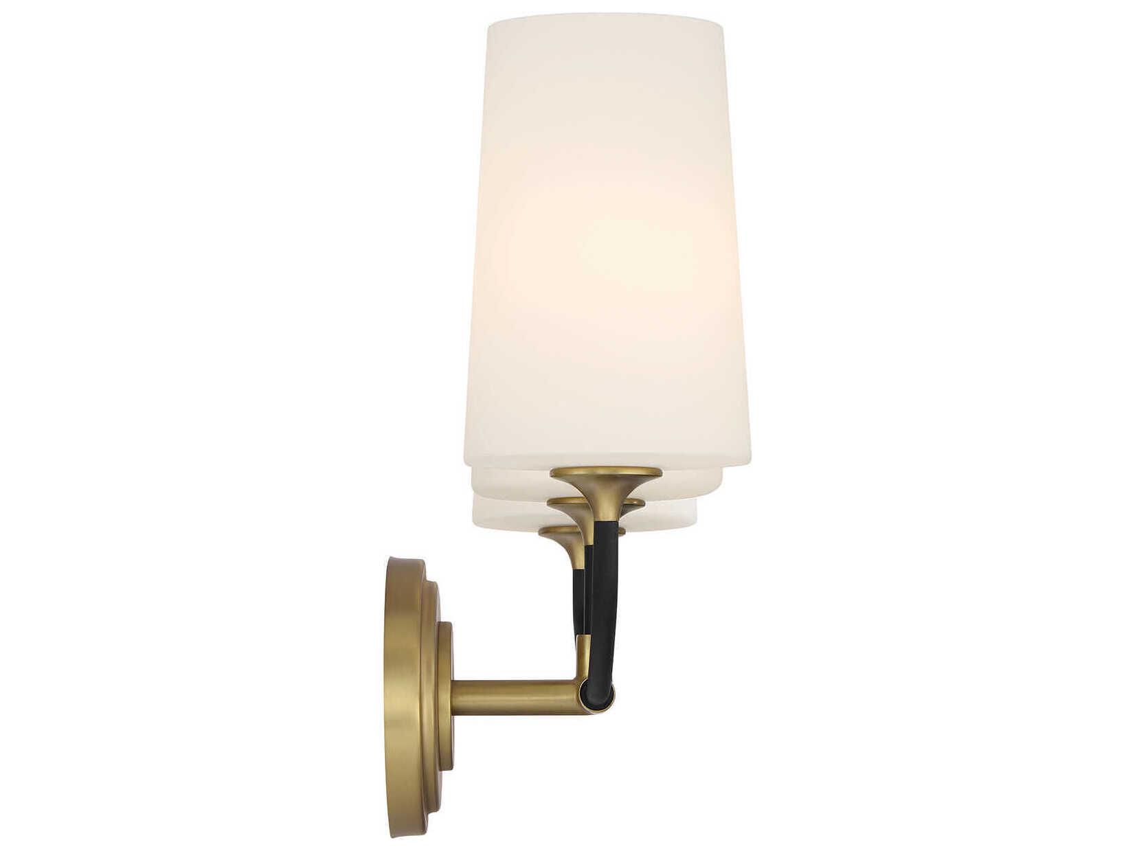 Crystorama Niles 3-Light Black Forged Modern Gold Vanity Light