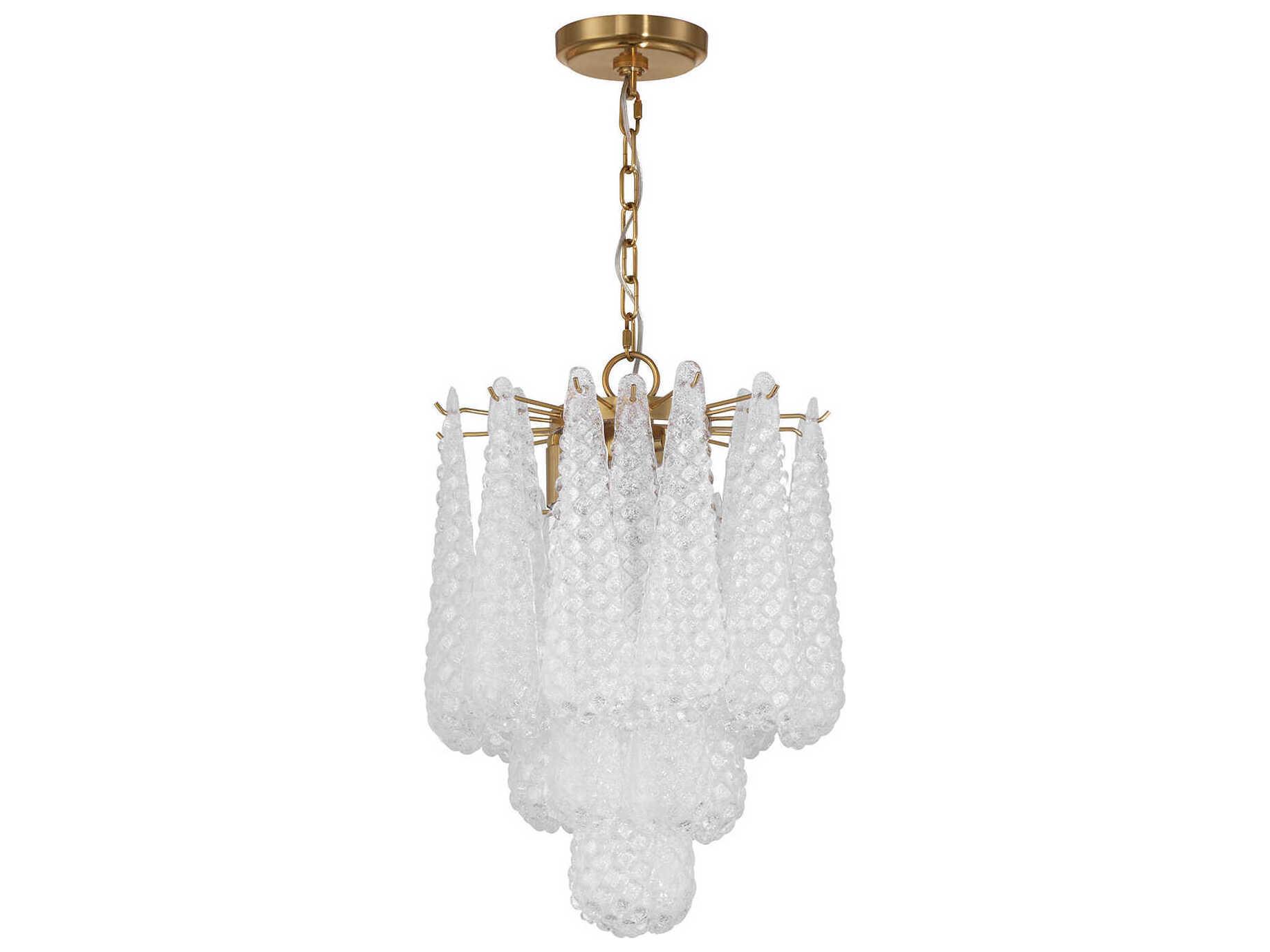 Crystorama Ollie 4-Light Aged Brass Clear Pendant