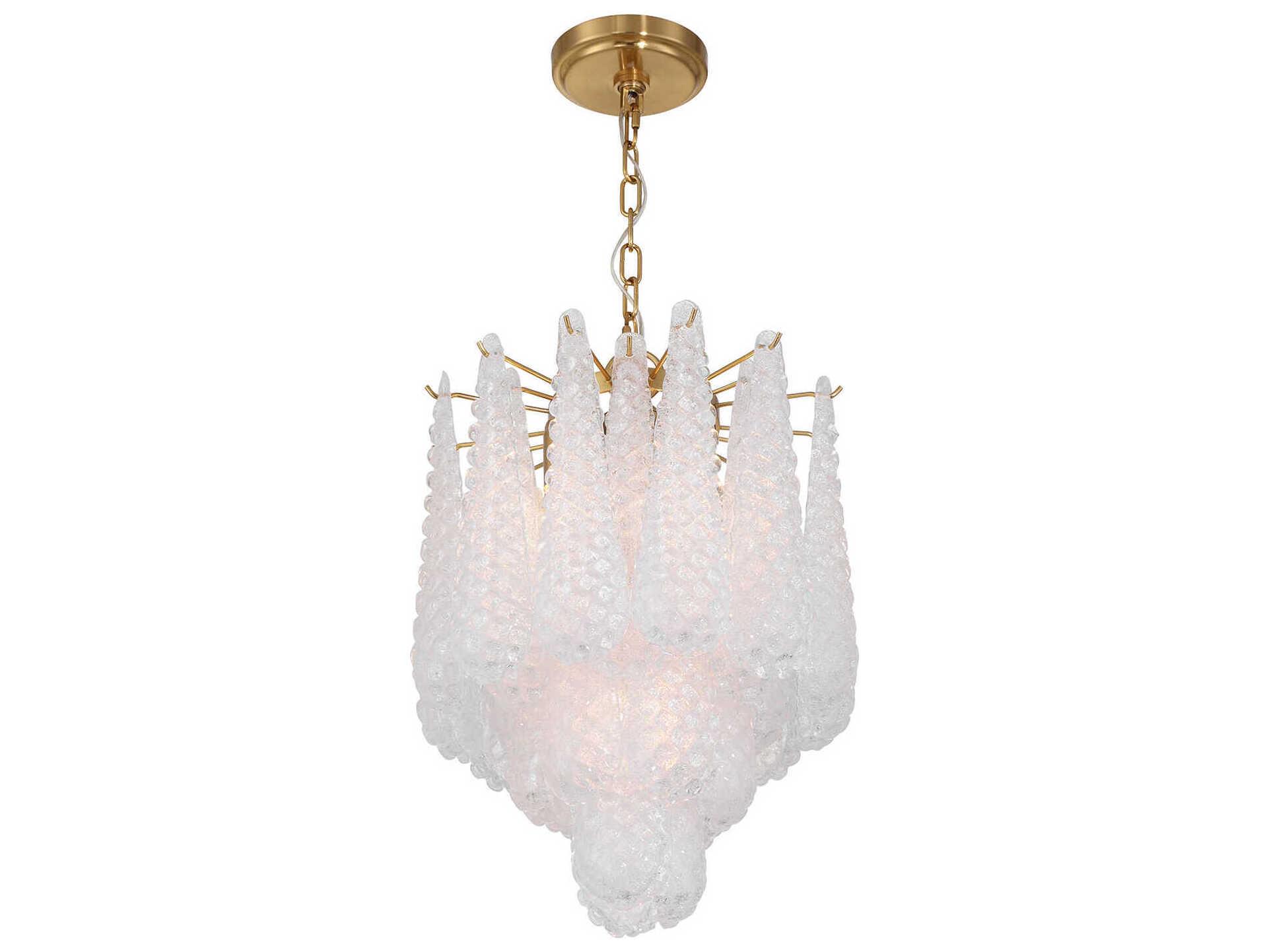 Crystorama Ollie 4-Light Aged Brass Clear Pendant