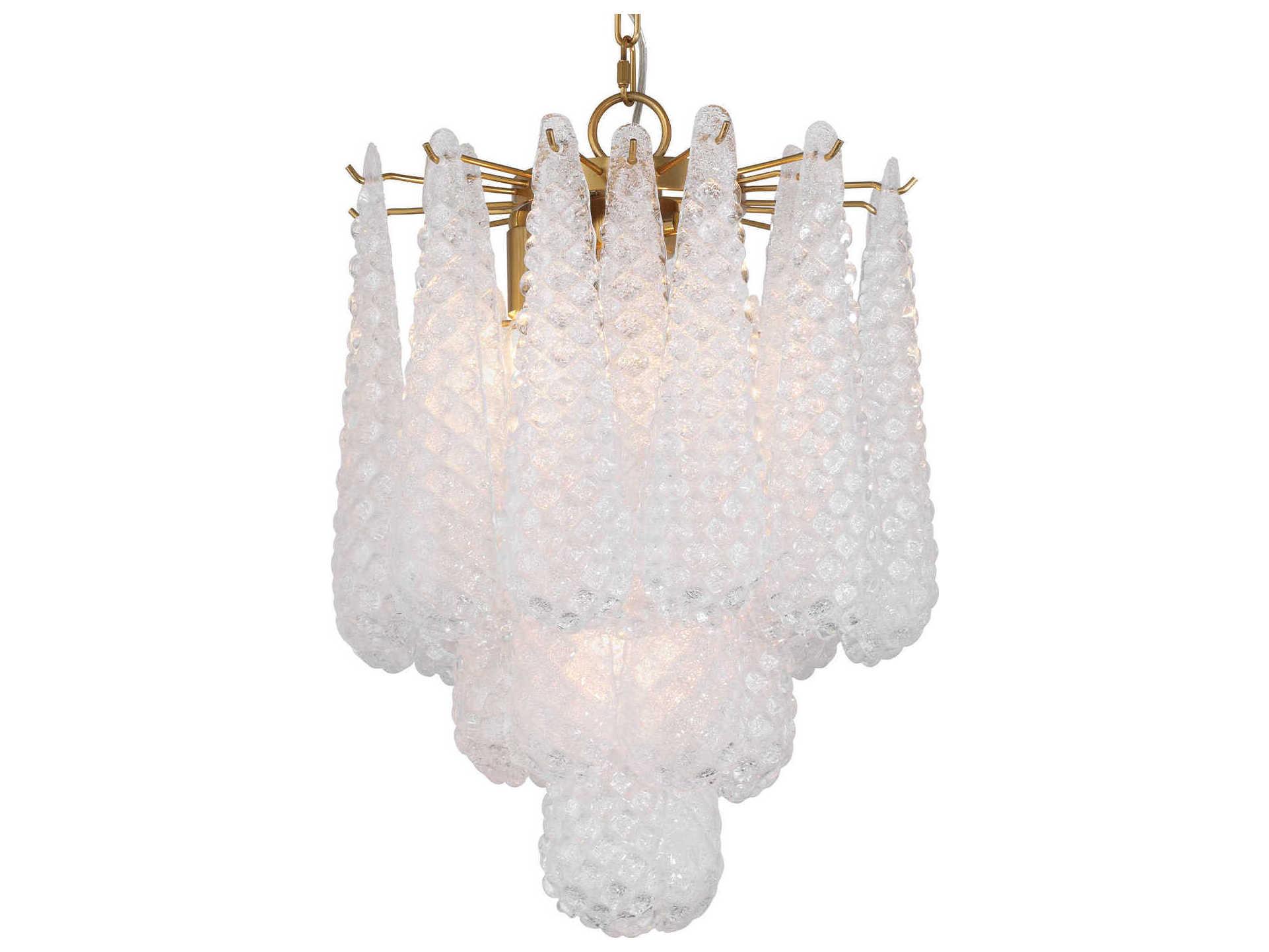 Crystorama Ollie 4-Light Aged Brass Clear Pendant