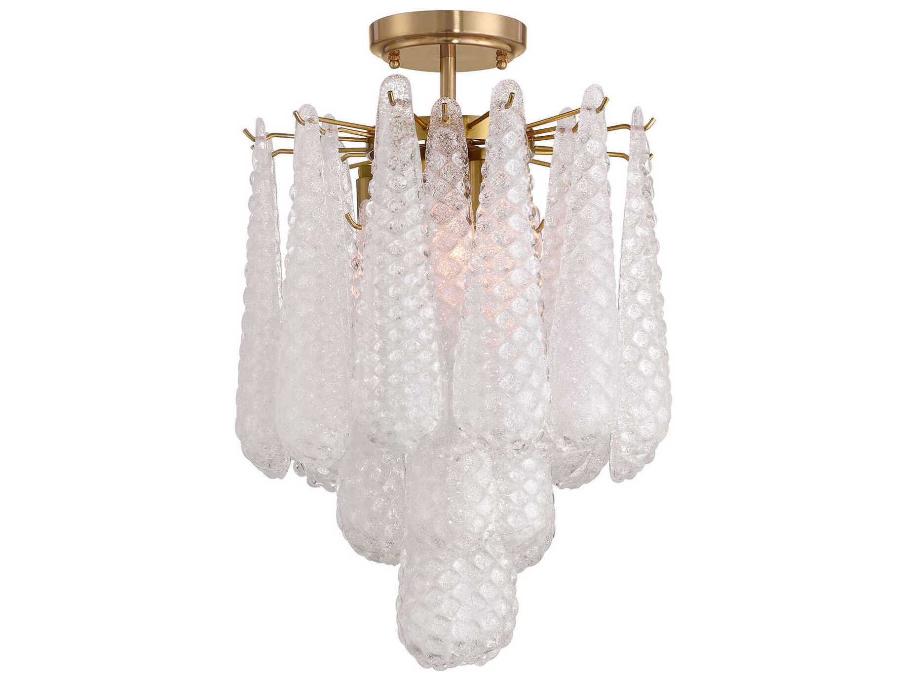 Crystorama Ollie 4-Light Aged Brass Clear Semi Flush Mount