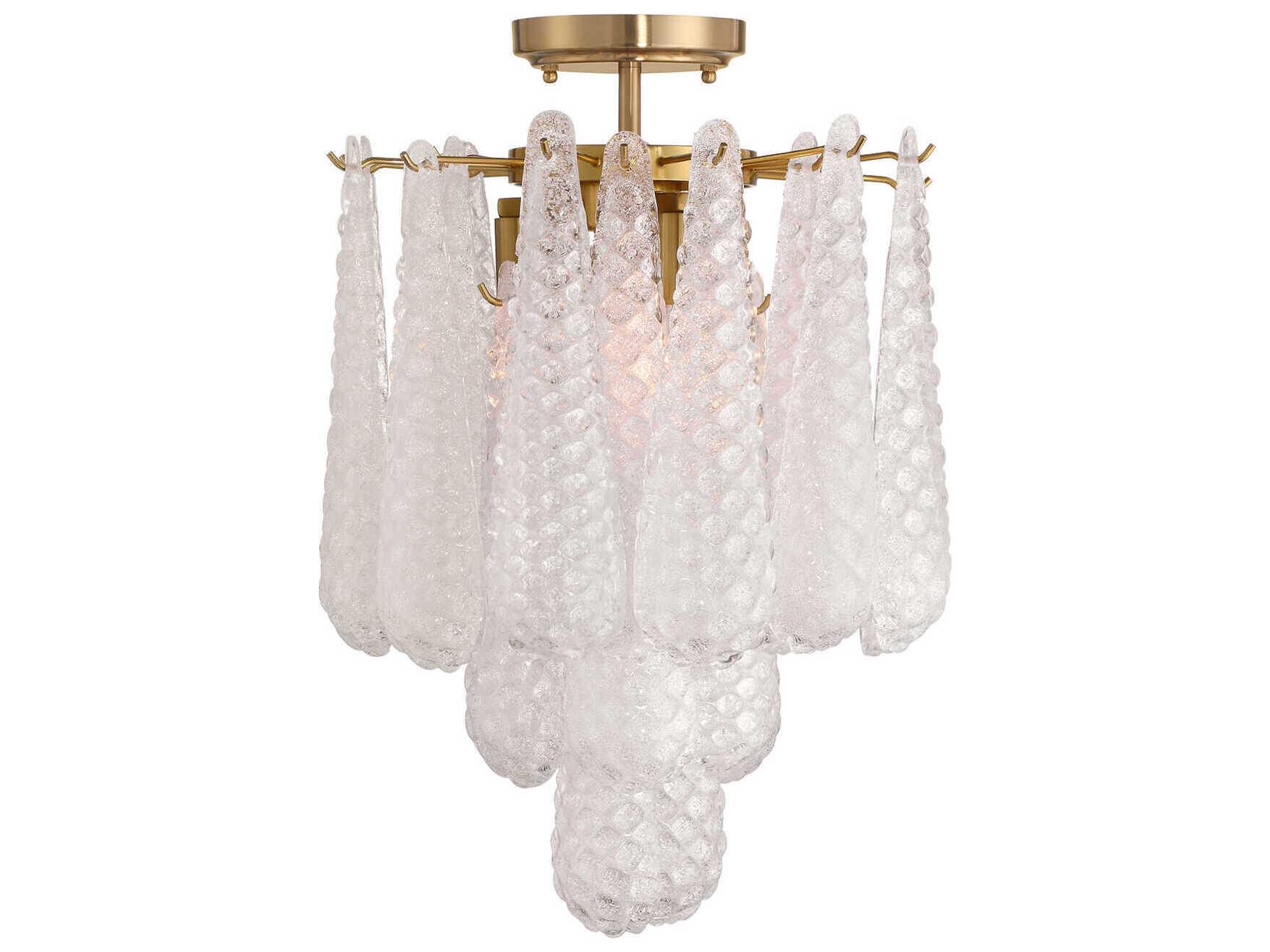 Crystorama Ollie 4-Light Aged Brass Clear Semi Flush Mount
