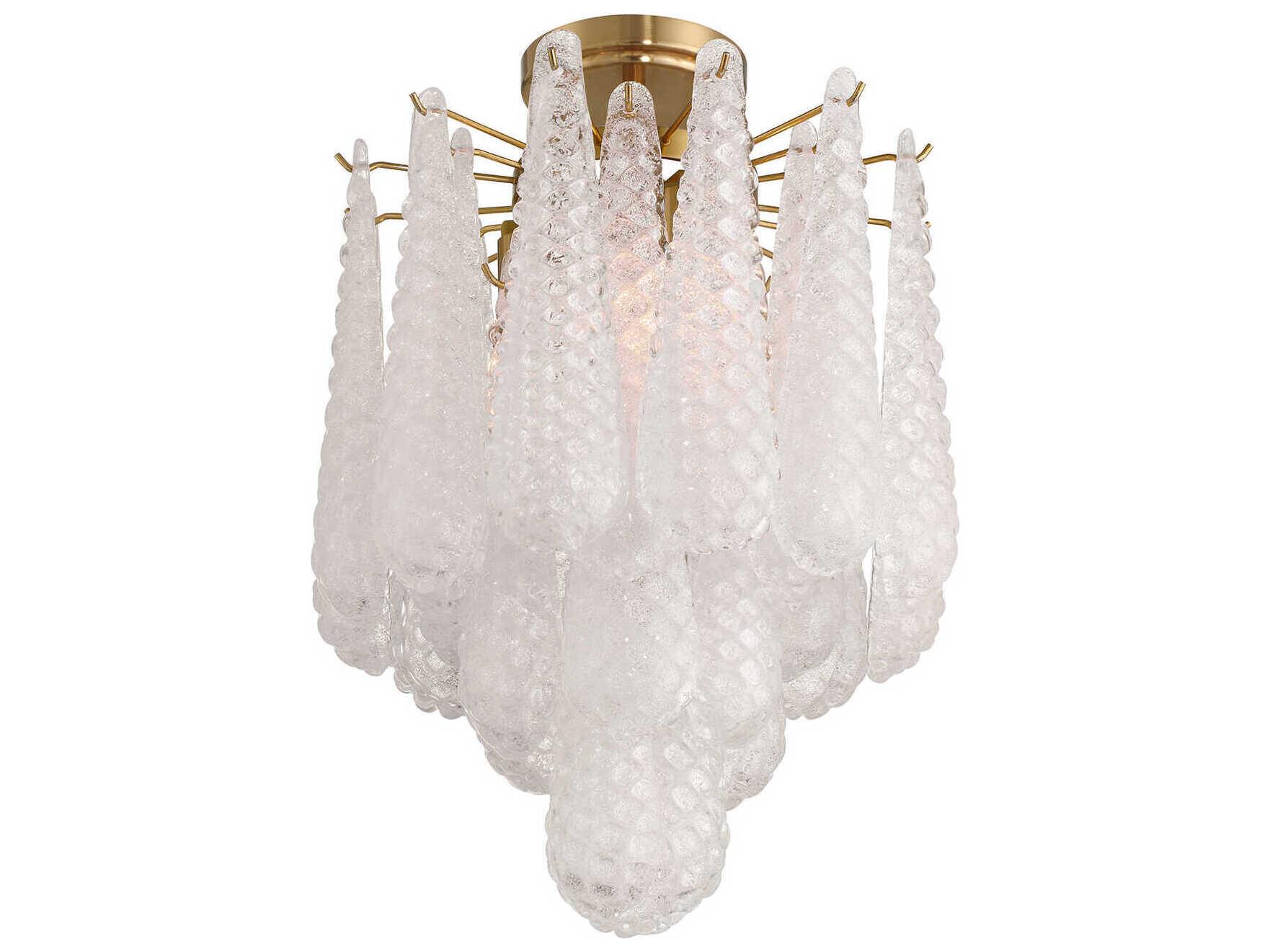 Crystorama Ollie 4-Light Aged Brass Clear Semi Flush Mount