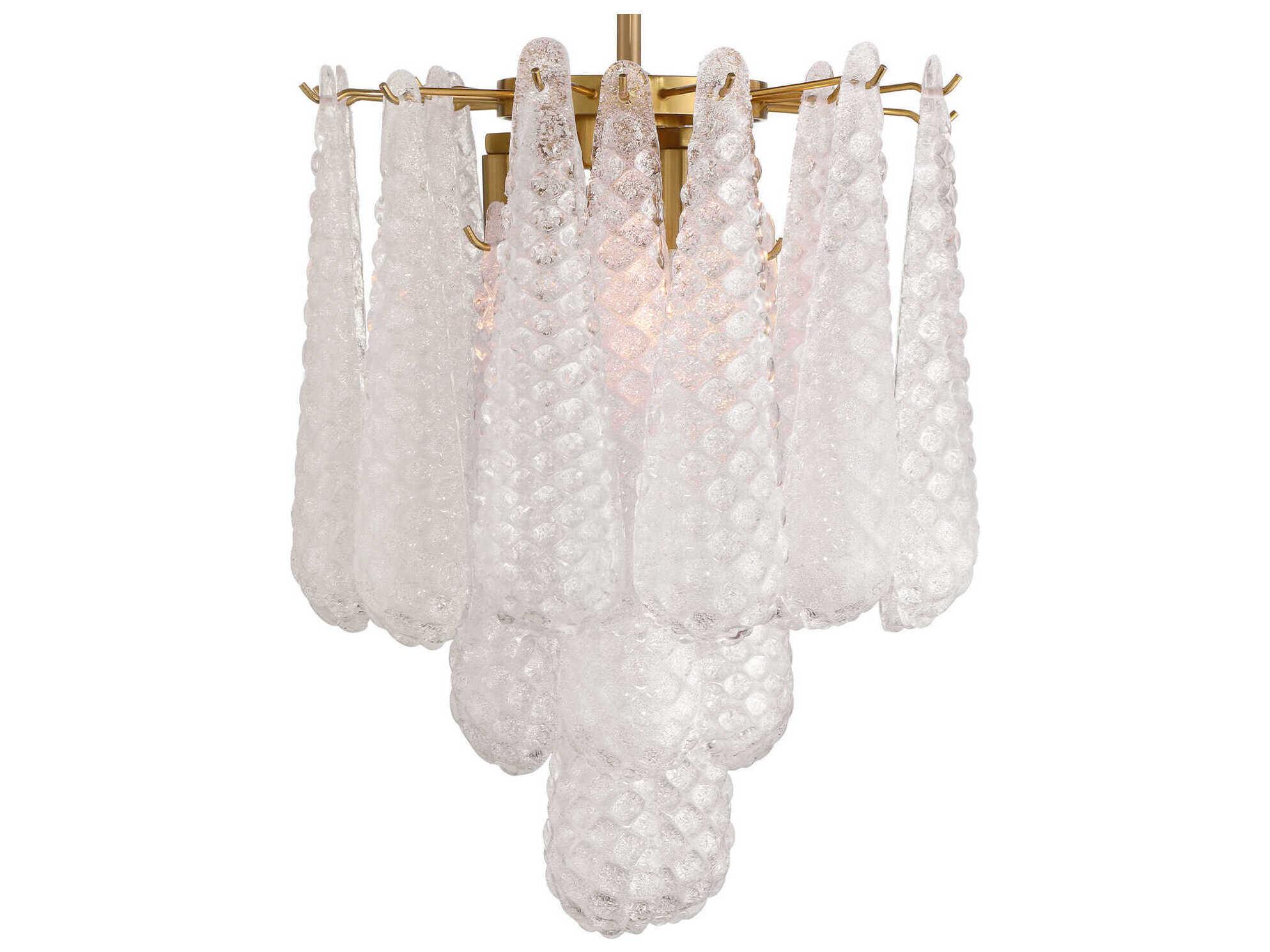 Crystorama Ollie 4-Light Aged Brass Clear Semi Flush Mount