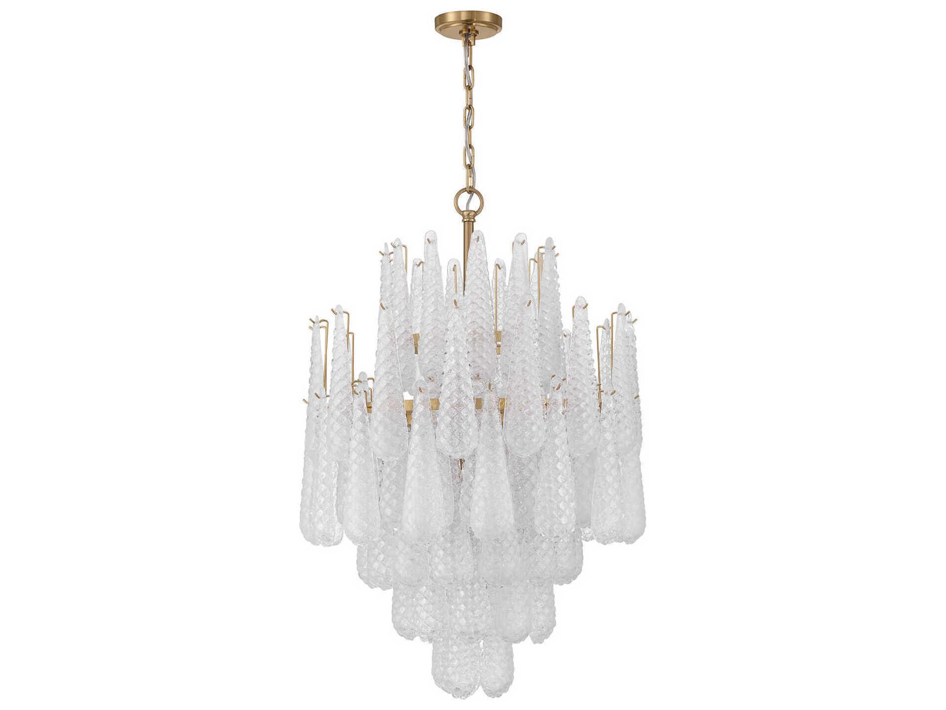 Crystorama Ollie 16-Light Aged Brass Clear Candelabra Chandelier