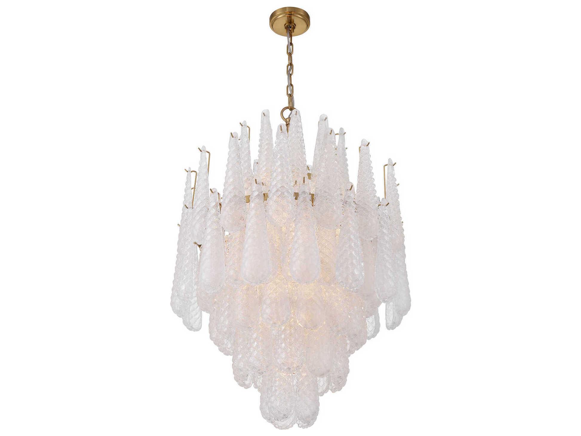 Crystorama Ollie 16-Light Aged Brass Clear Candelabra Chandelier