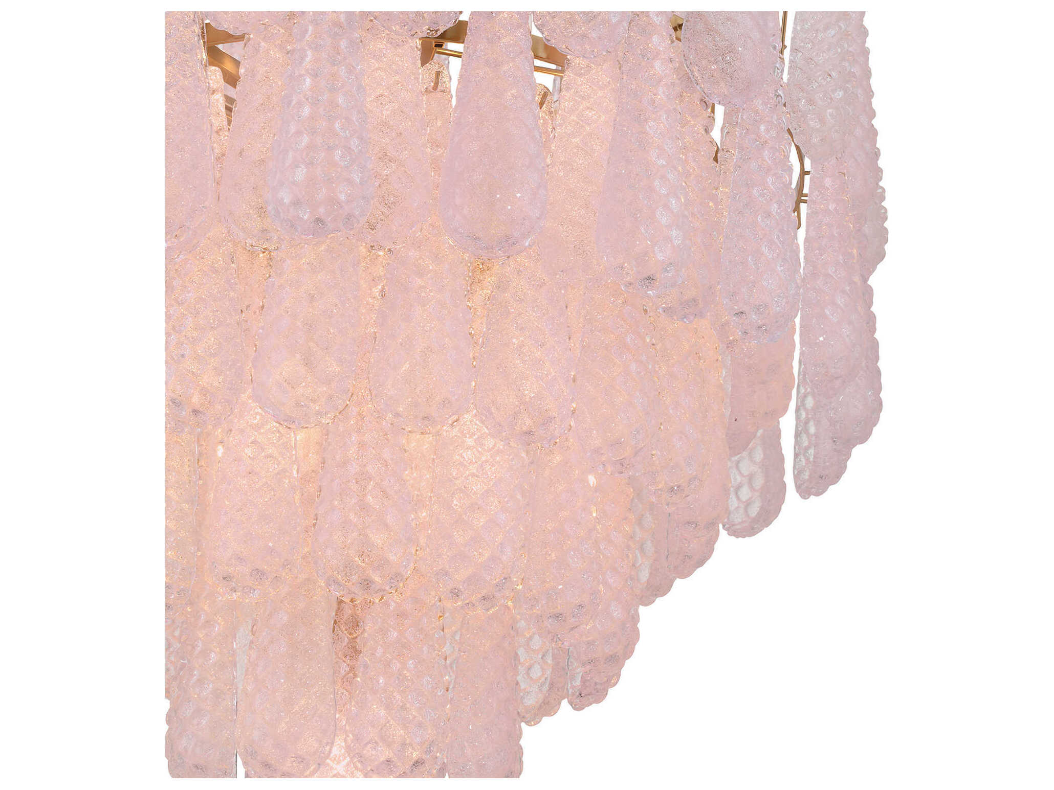 Crystorama Ollie 21-Light Aged Brass Pink Candelabra Chandelier