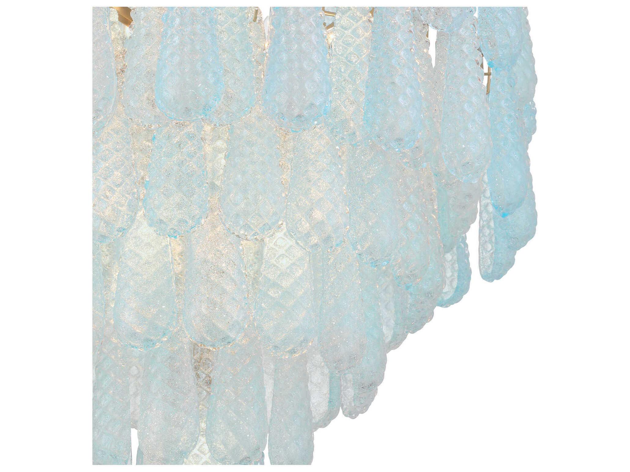 Crystorama Ollie 21-Light Aged Brass Blue Candelabra Chandelier