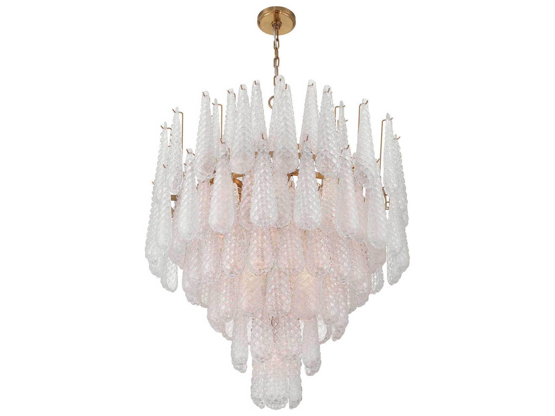 Crystorama Ollie 21-Light Aged Brass Clear Candelabra Chandelier