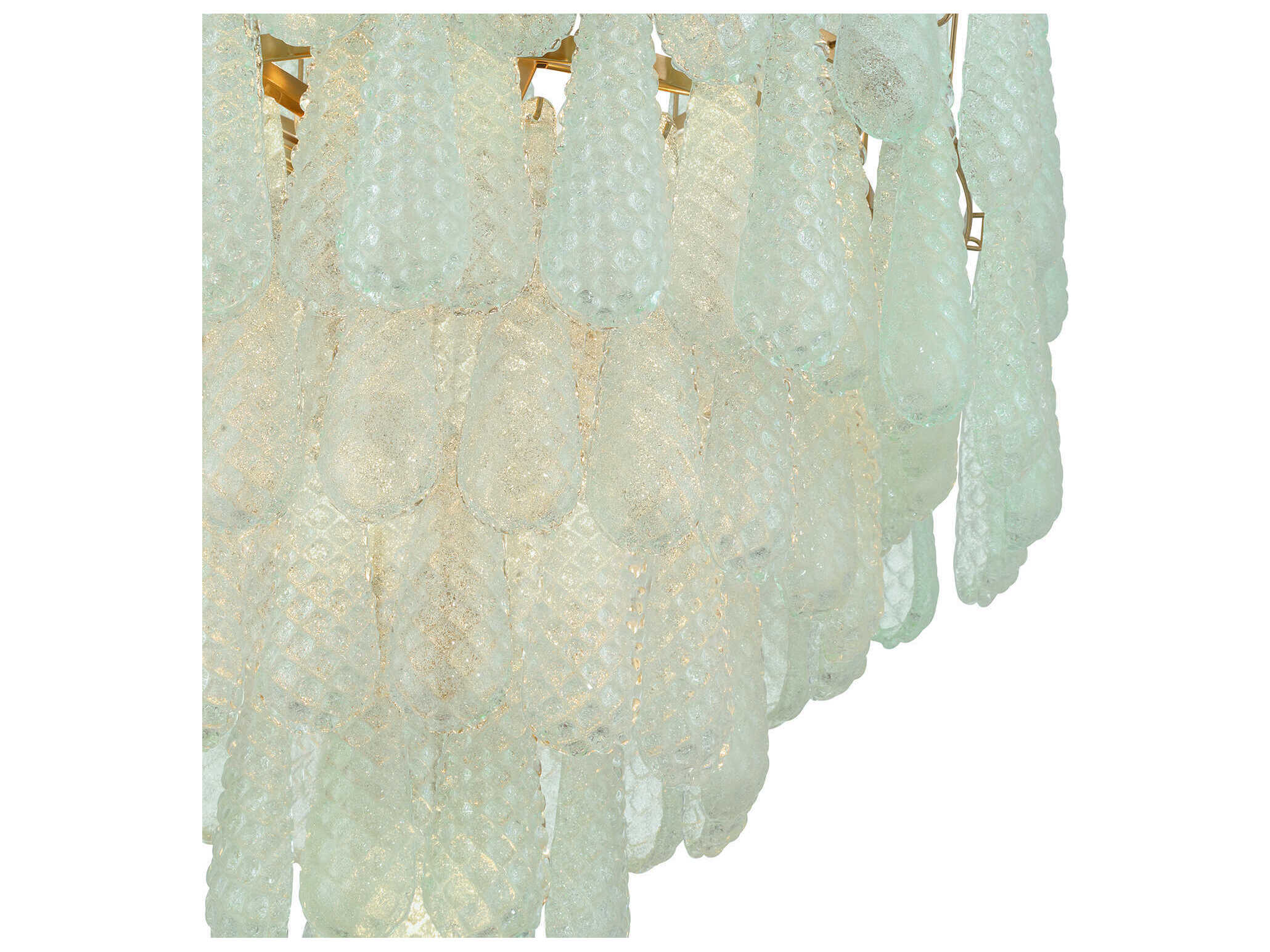 Crystorama Ollie 21-Light Aged Brass Green Candelabra Chandelier