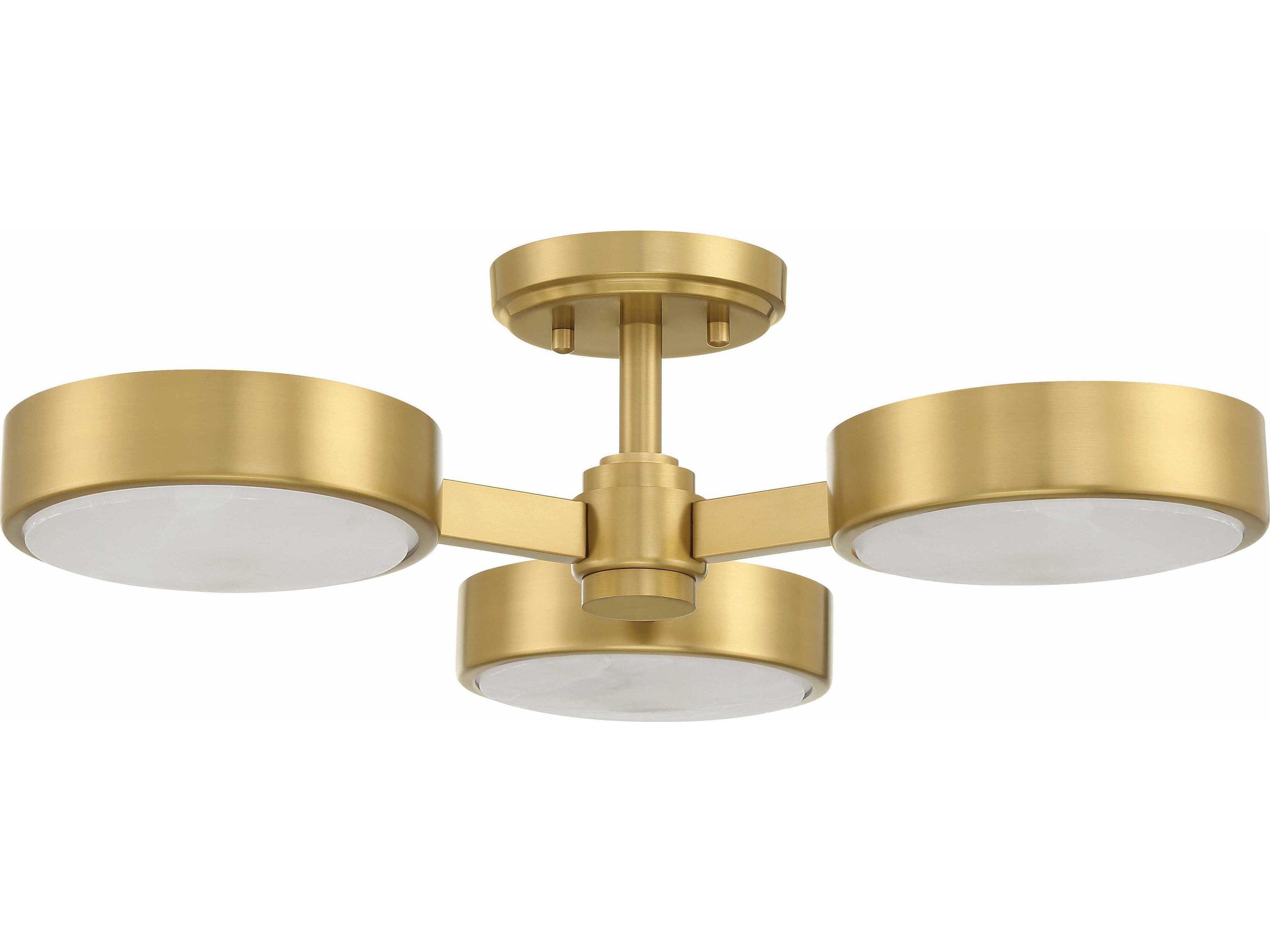 Crystorama Orson 3-Light Modern Gold Semi Flush Mount