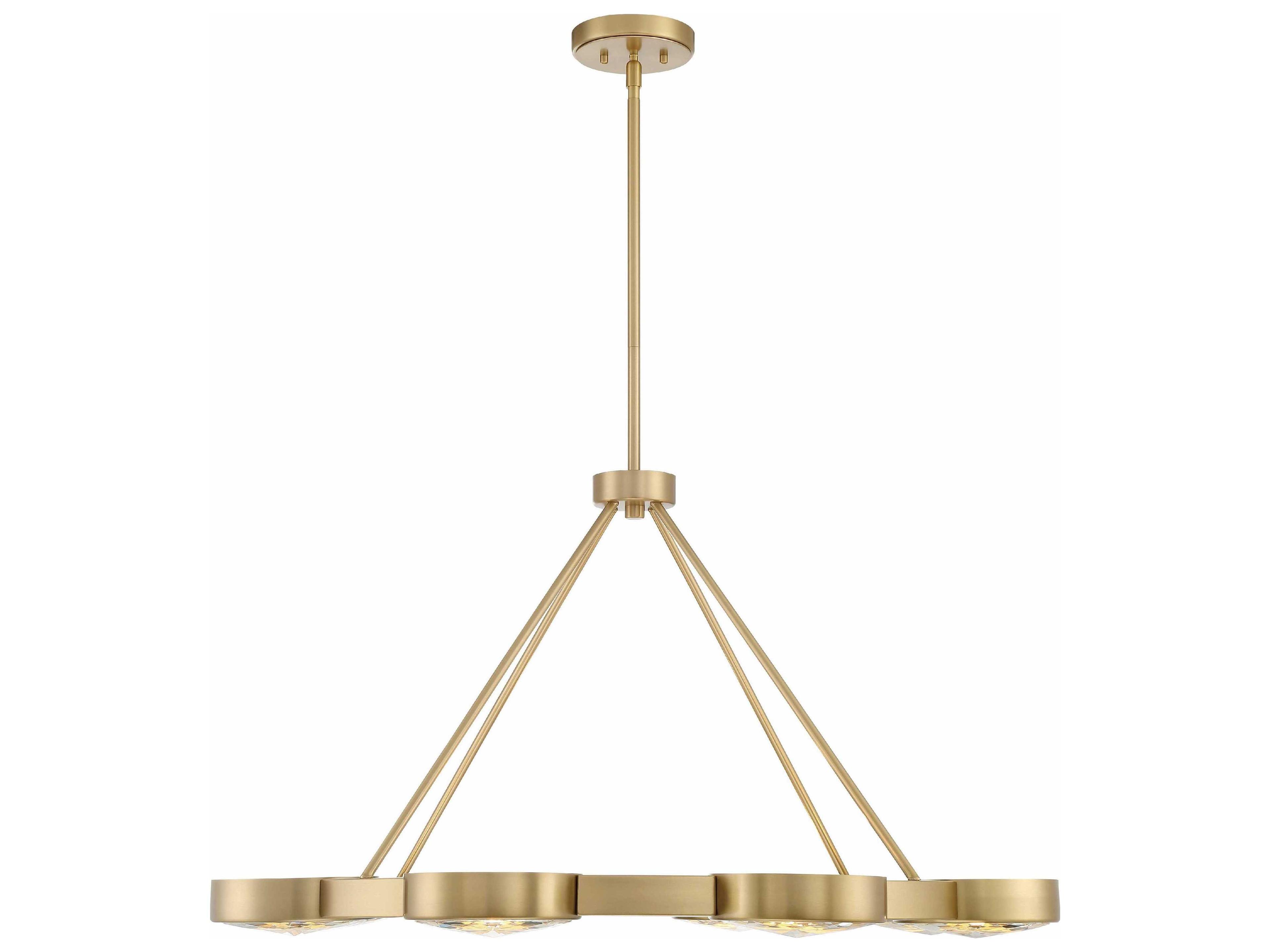 Crystorama Orson 8-Light Modern Gold Crystal Glass Pendant