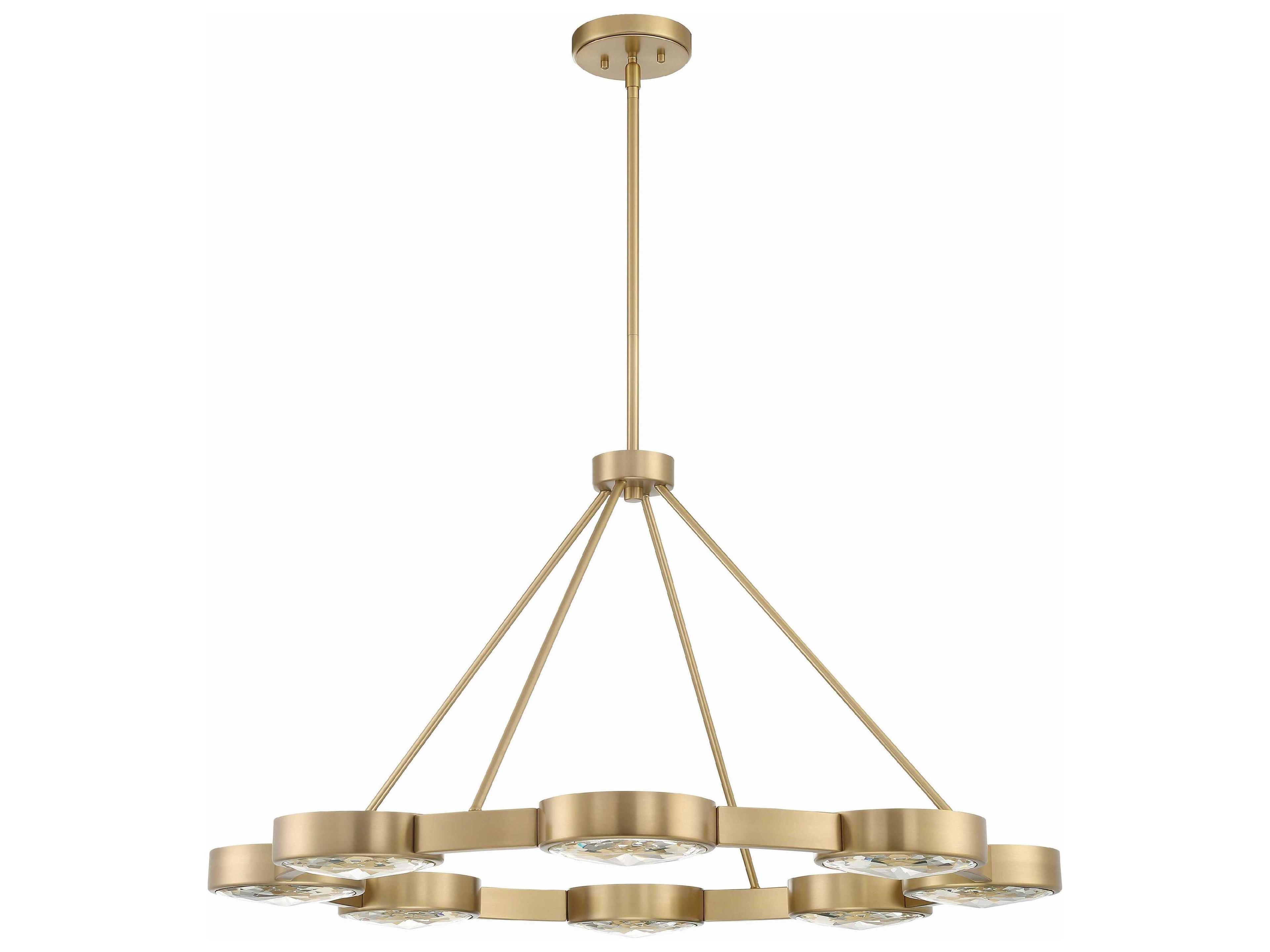 Crystorama Orson 8-Light Modern Gold Crystal Glass Pendant