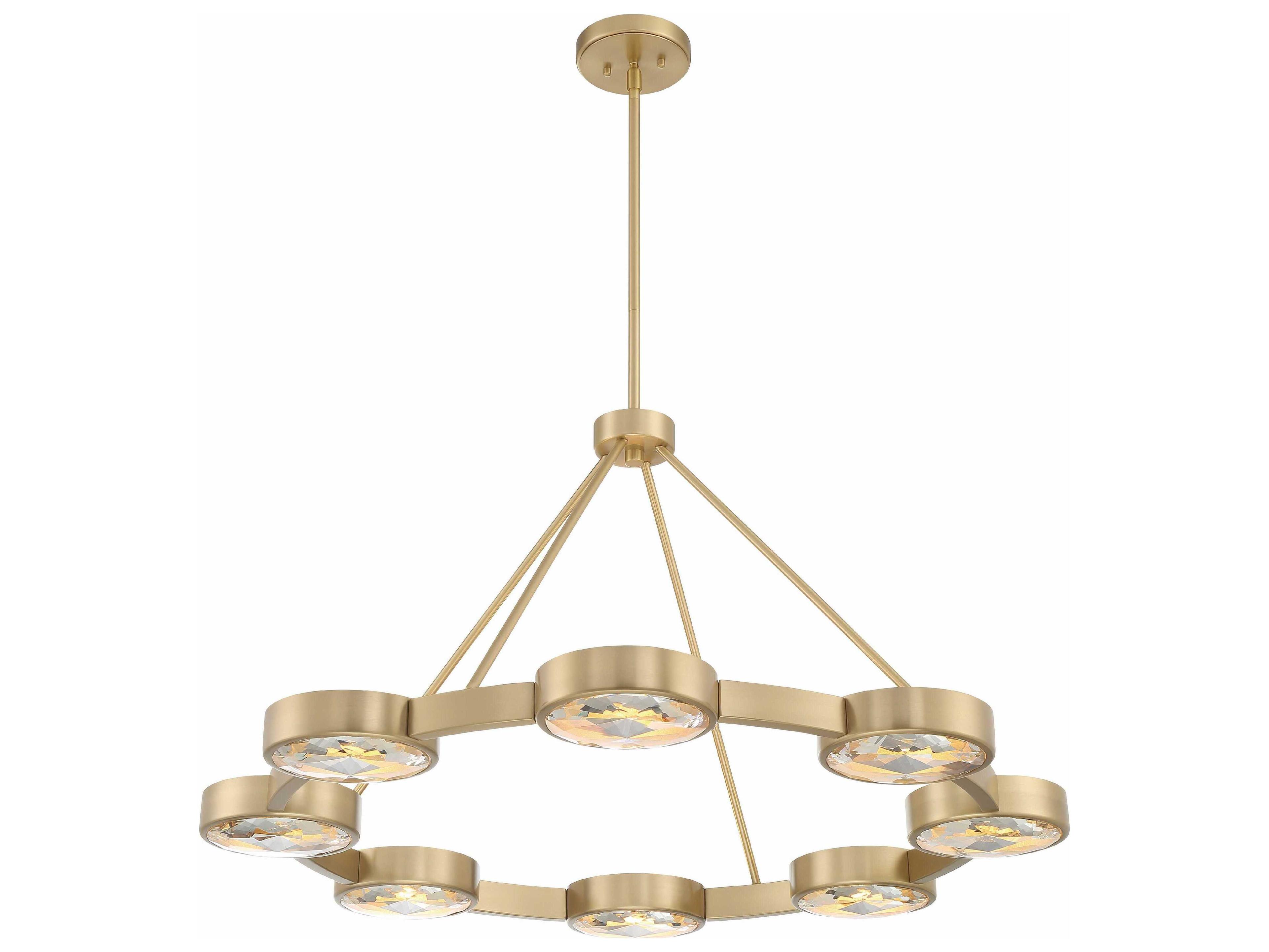 Crystorama Orson 8-Light Modern Gold Crystal Glass Pendant