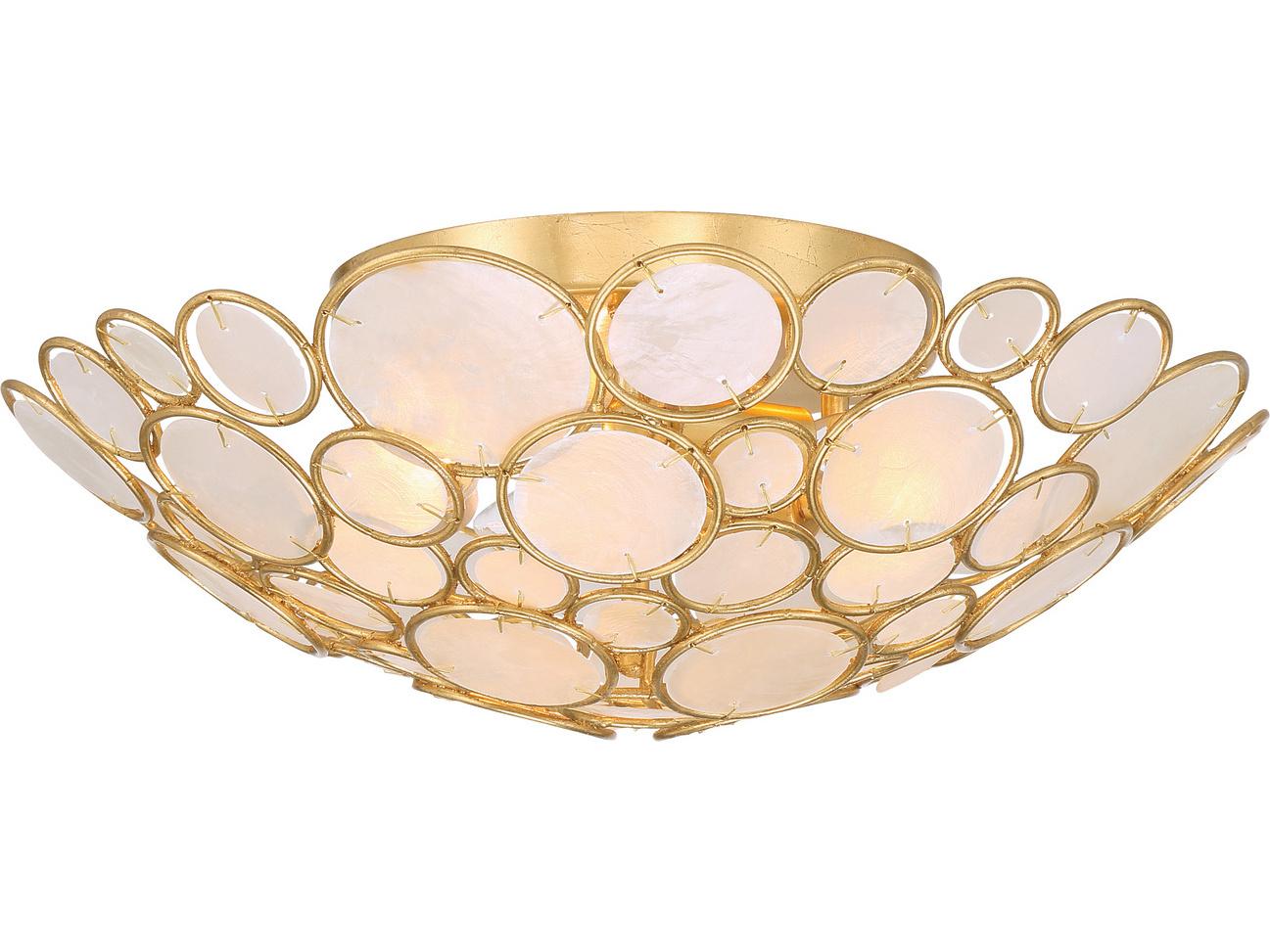 Crystorama Palla 3-Light Gold Semi Flush Mount