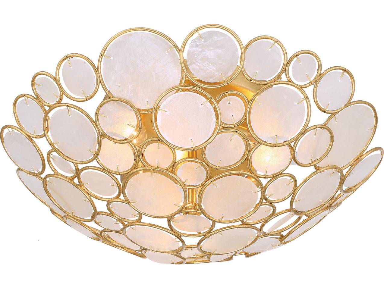 Crystorama Palla 3-Light Gold Semi Flush Mount