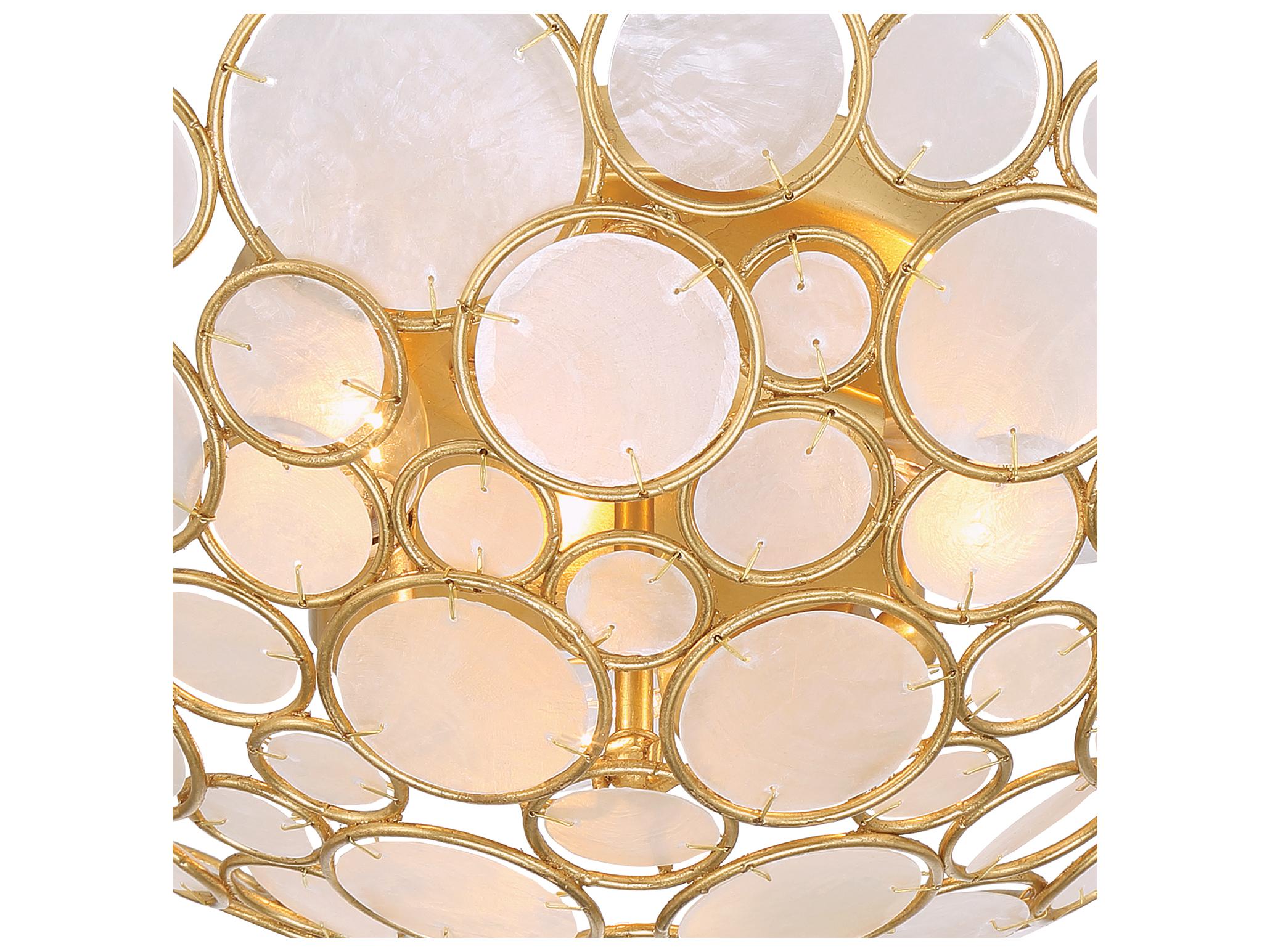 Crystorama Palla 3-Light Gold Semi Flush Mount