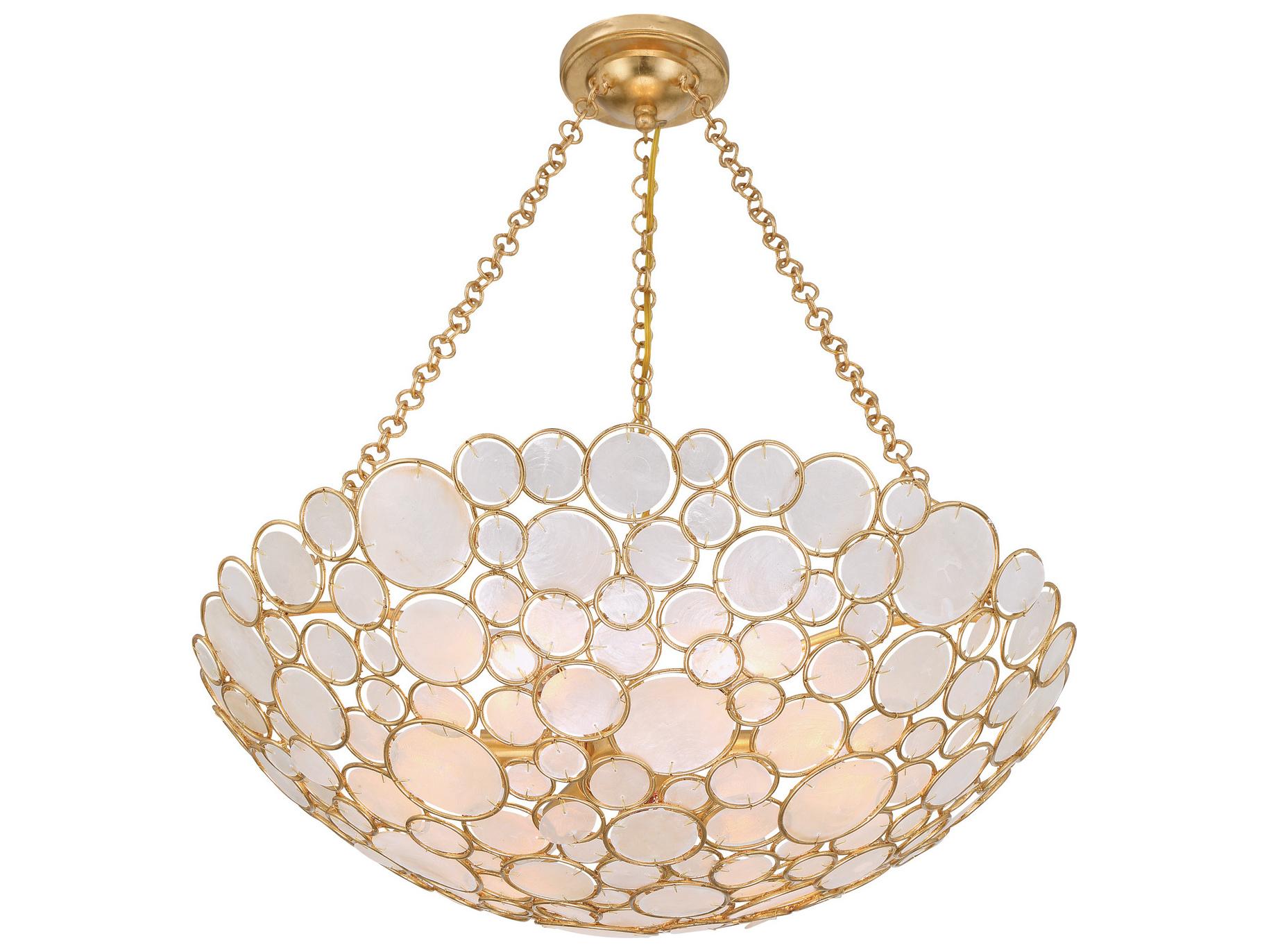 Crystorama Palla 6-Light Gold Candelabra Chandelier