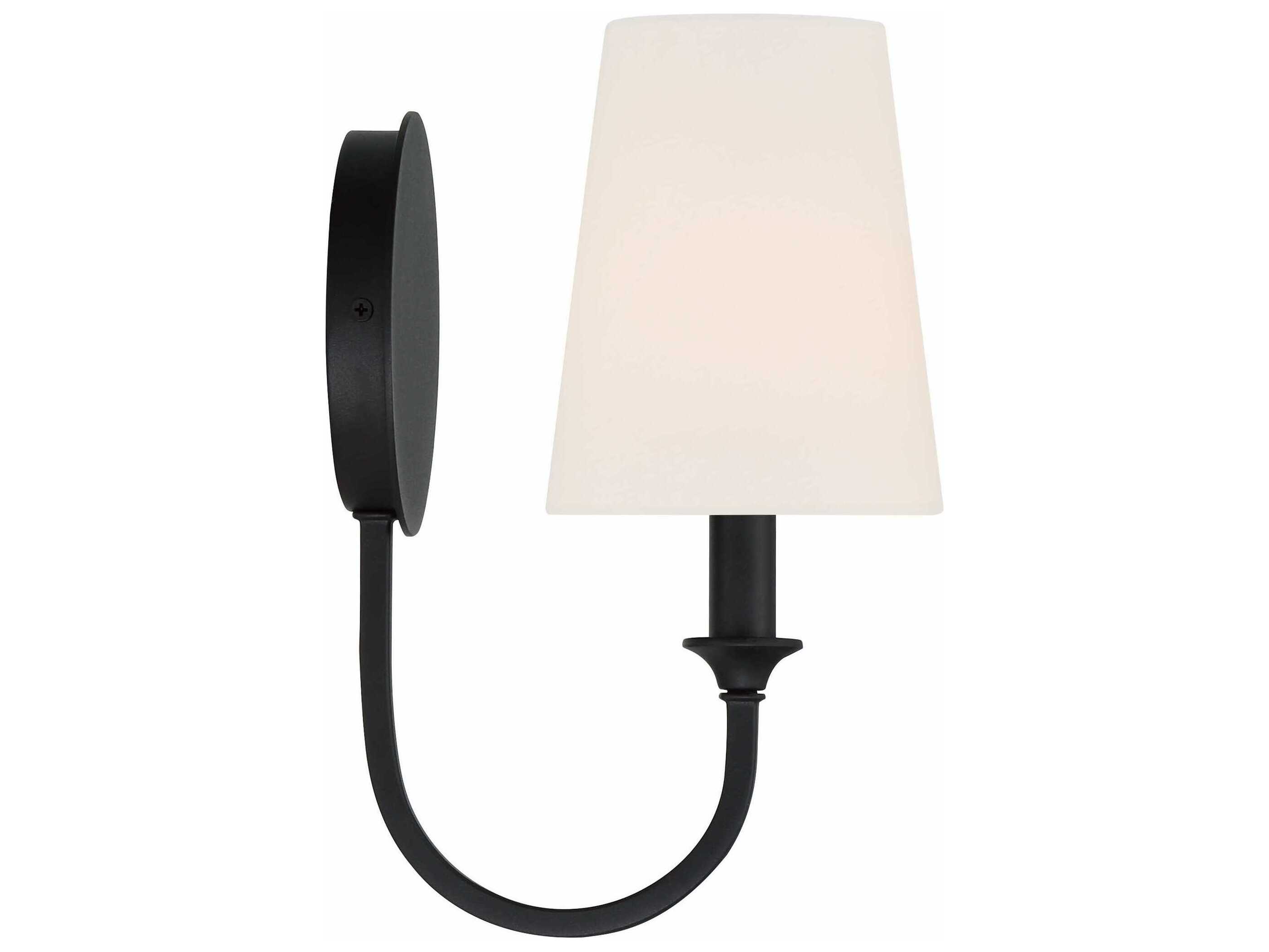 Crystorama Payton 1-Light Black Forged Wall Sconce