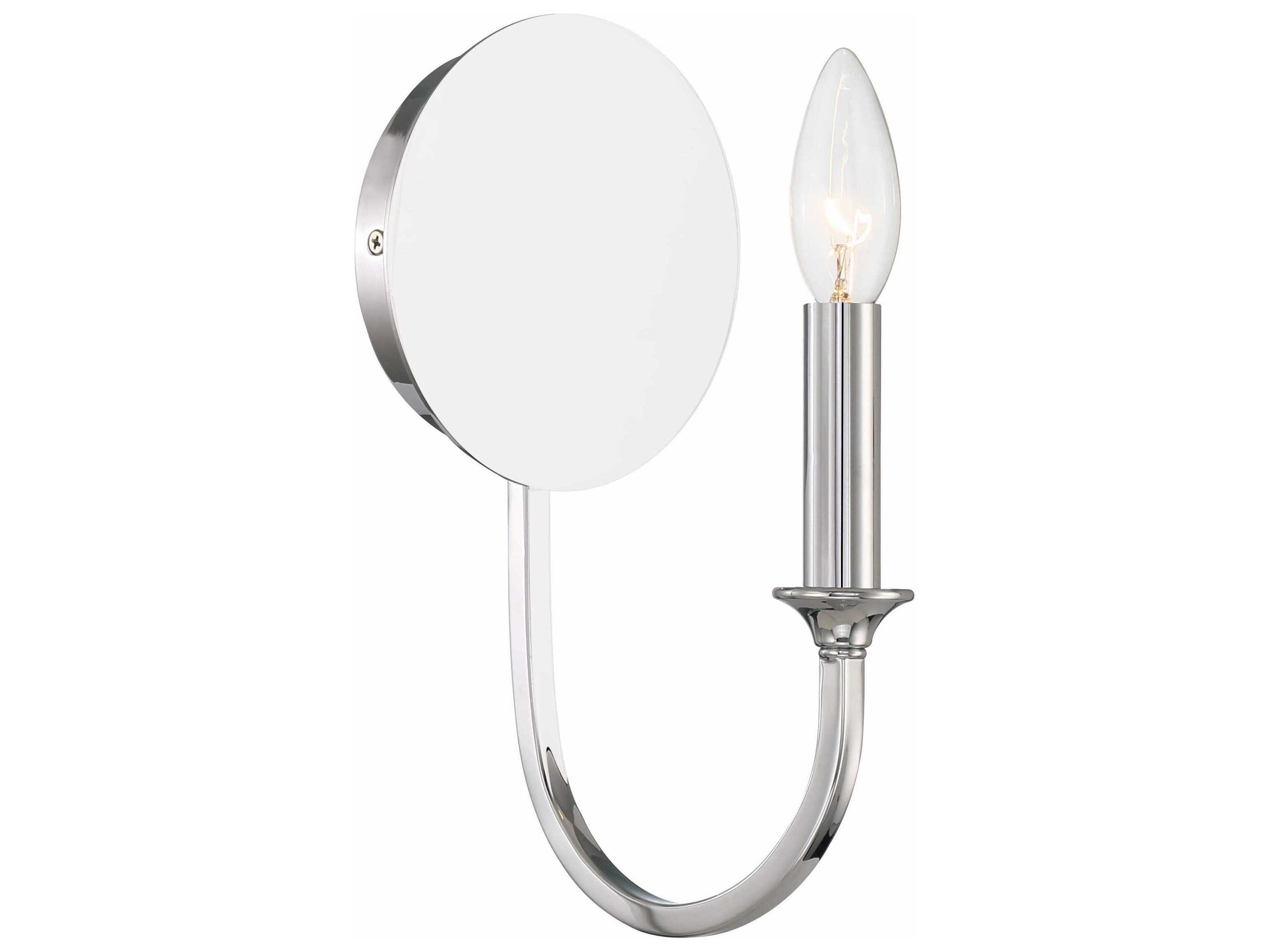 Crystorama Payton 1-Light Polished Chrome Wall Sconce