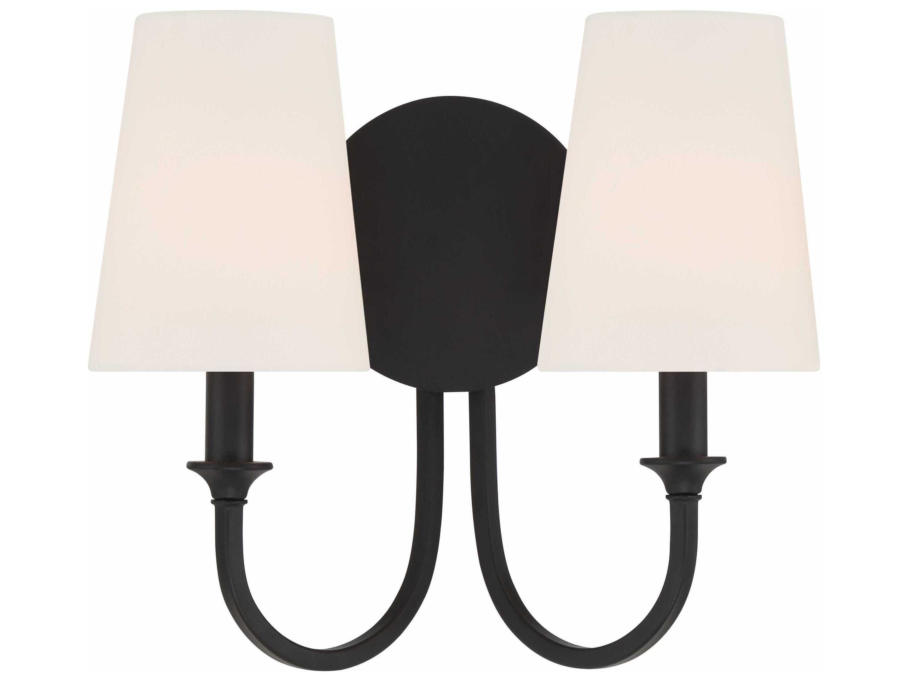 Crystorama Payton 2-Light Black Forged Vanity Light