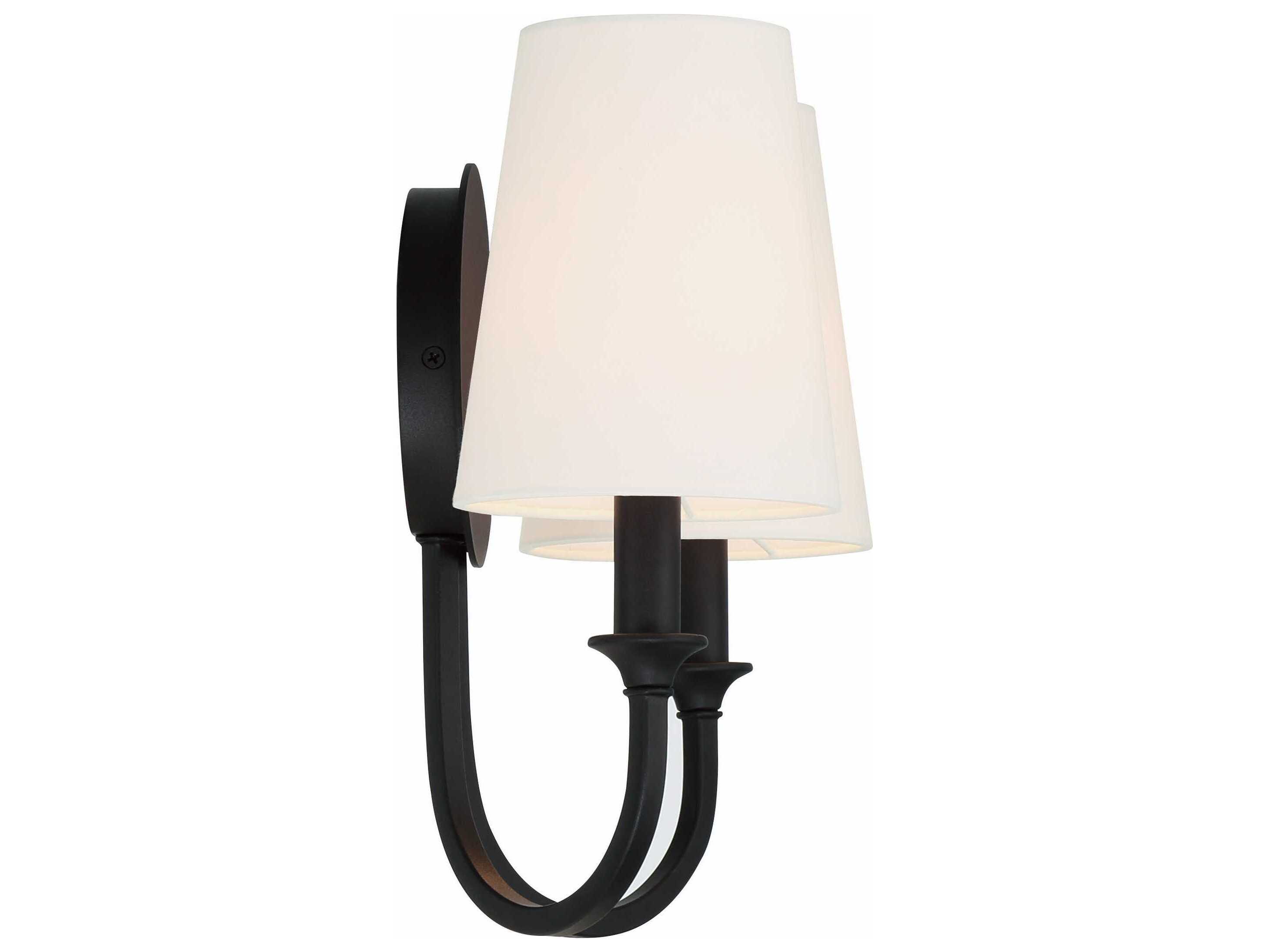 Crystorama Payton 2-Light Black Forged Vanity Light