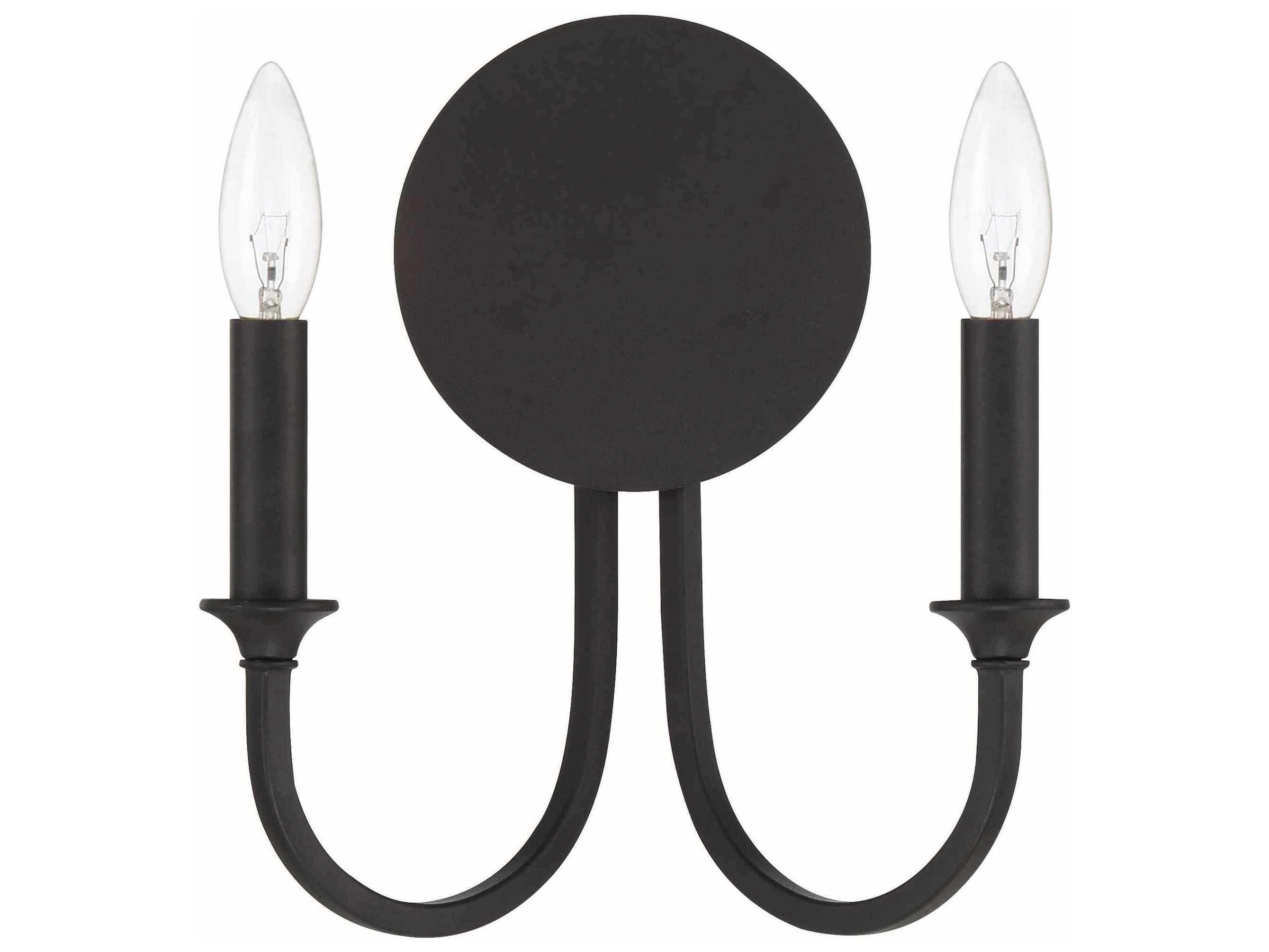 Crystorama Payton 2-Light Black Forged Vanity Light