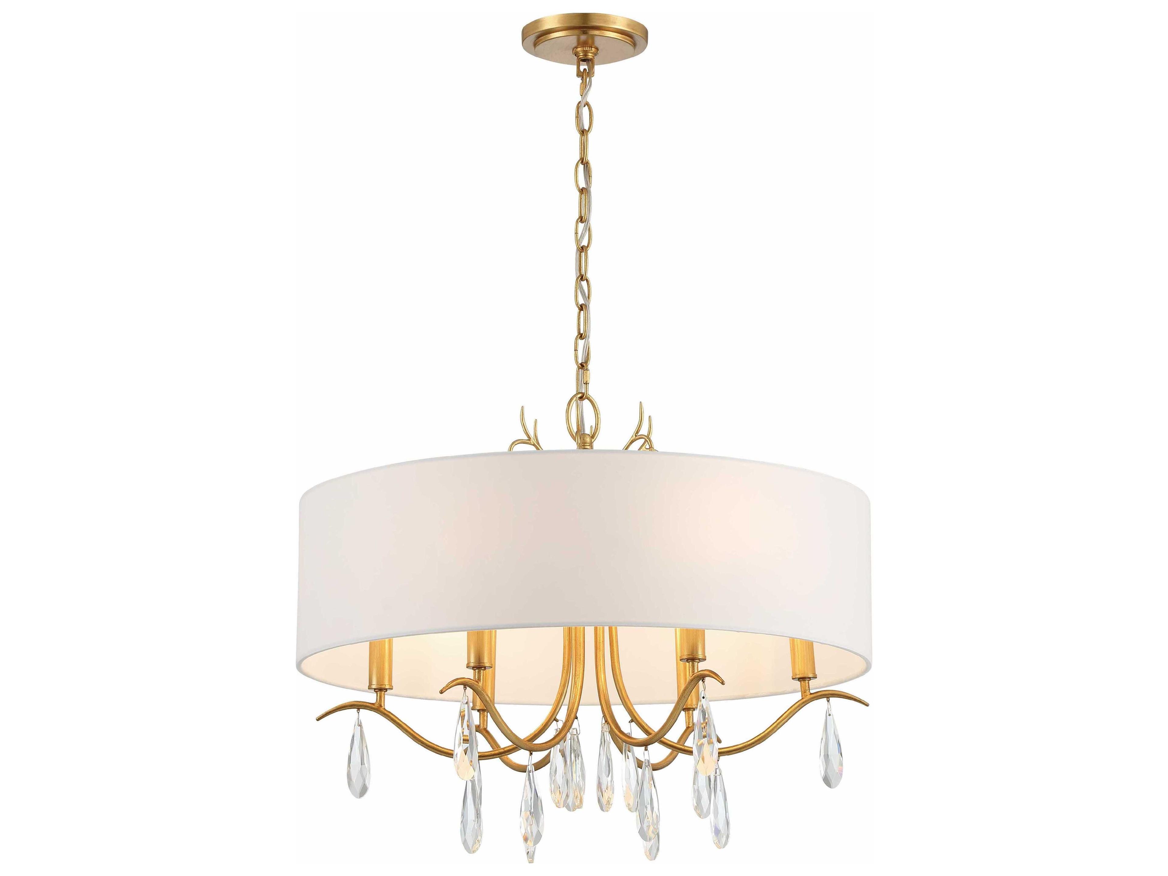 Crystorama Rollins 6-Light Antique Gold Crystal Candelabra Drum Chandelier