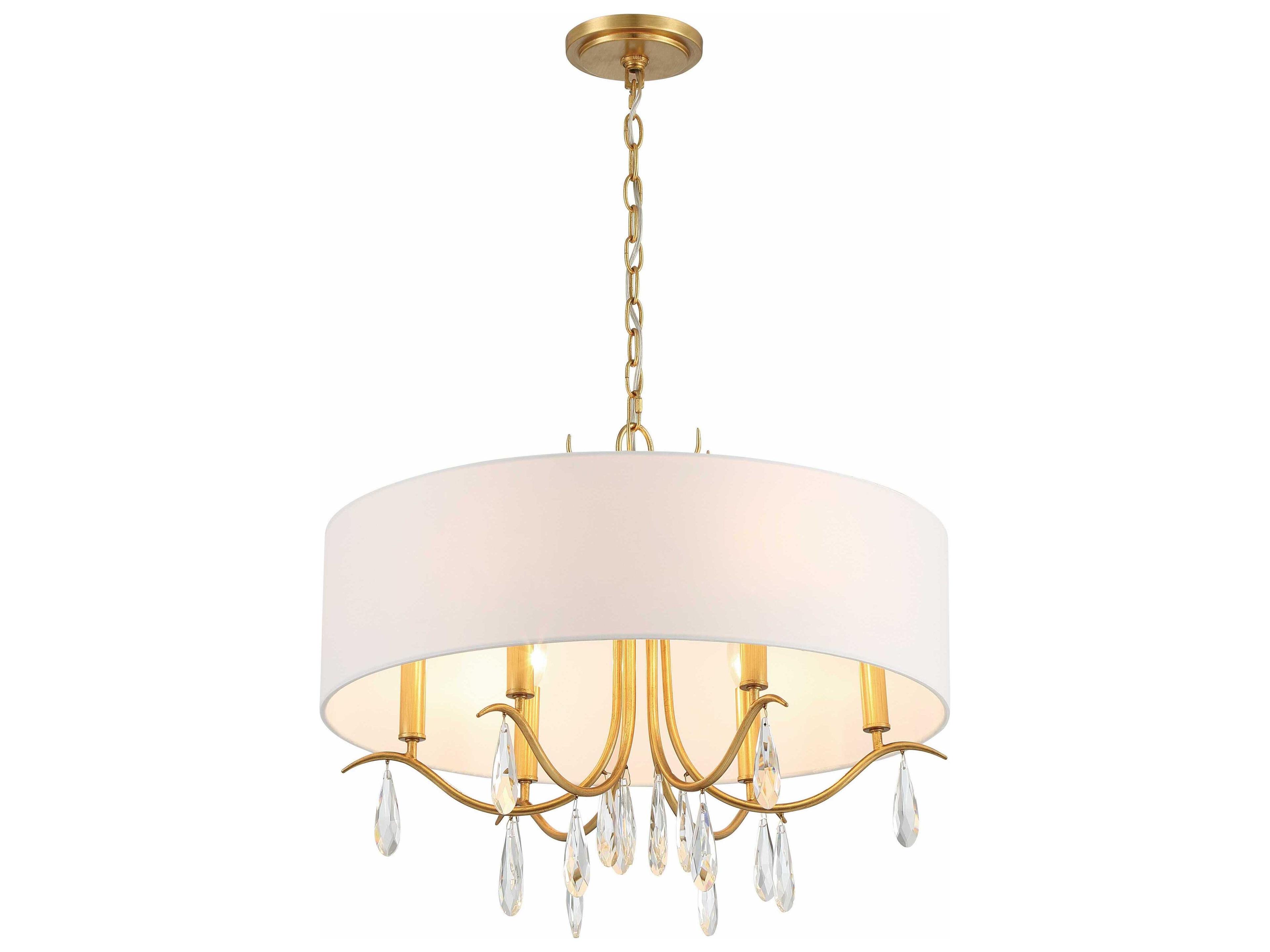 Crystorama Rollins 6-Light Antique Gold Crystal Candelabra Drum Chandelier