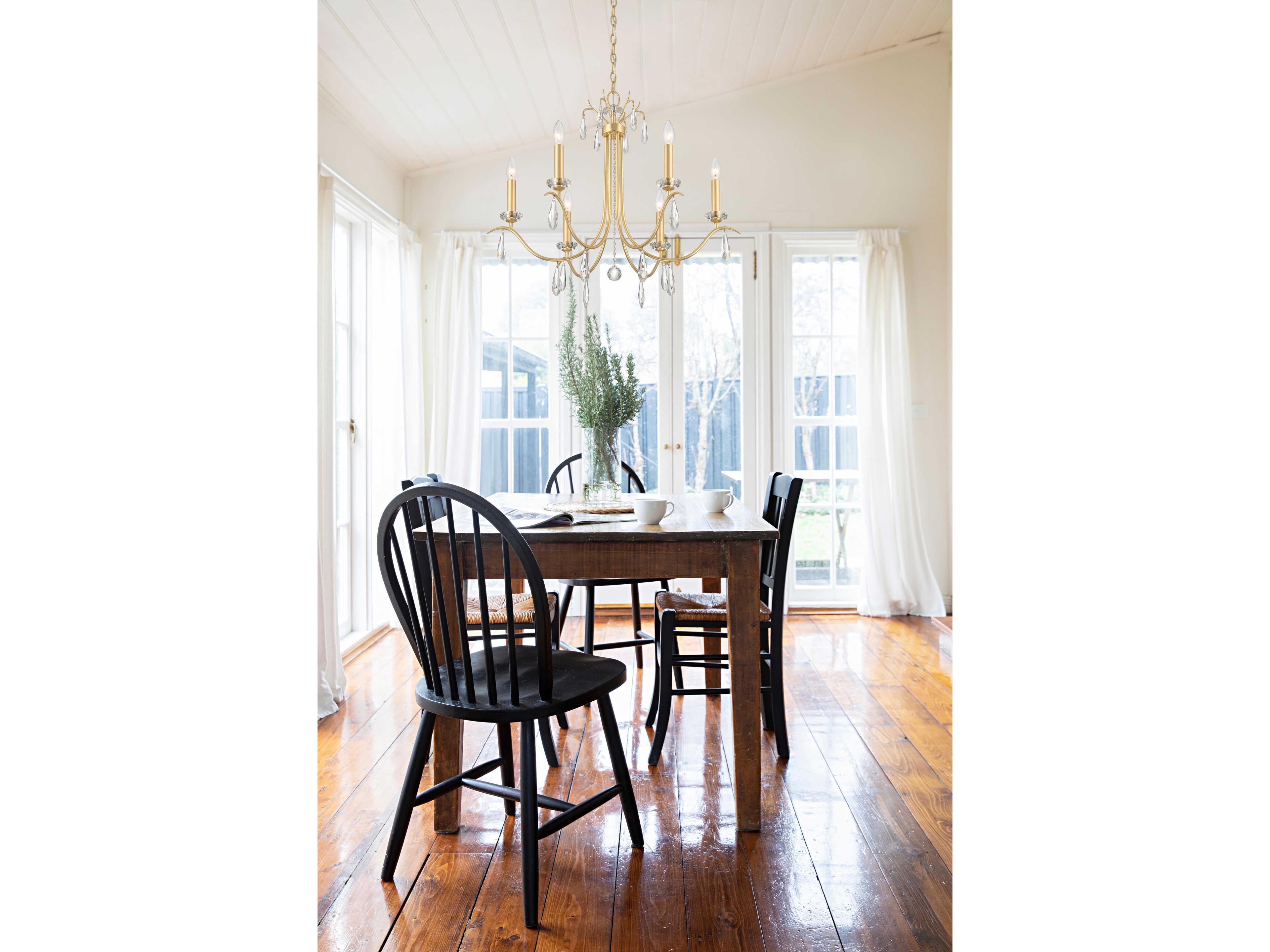 Crystorama Rollins 6-Light Antique Gold Candelabra Chandelier