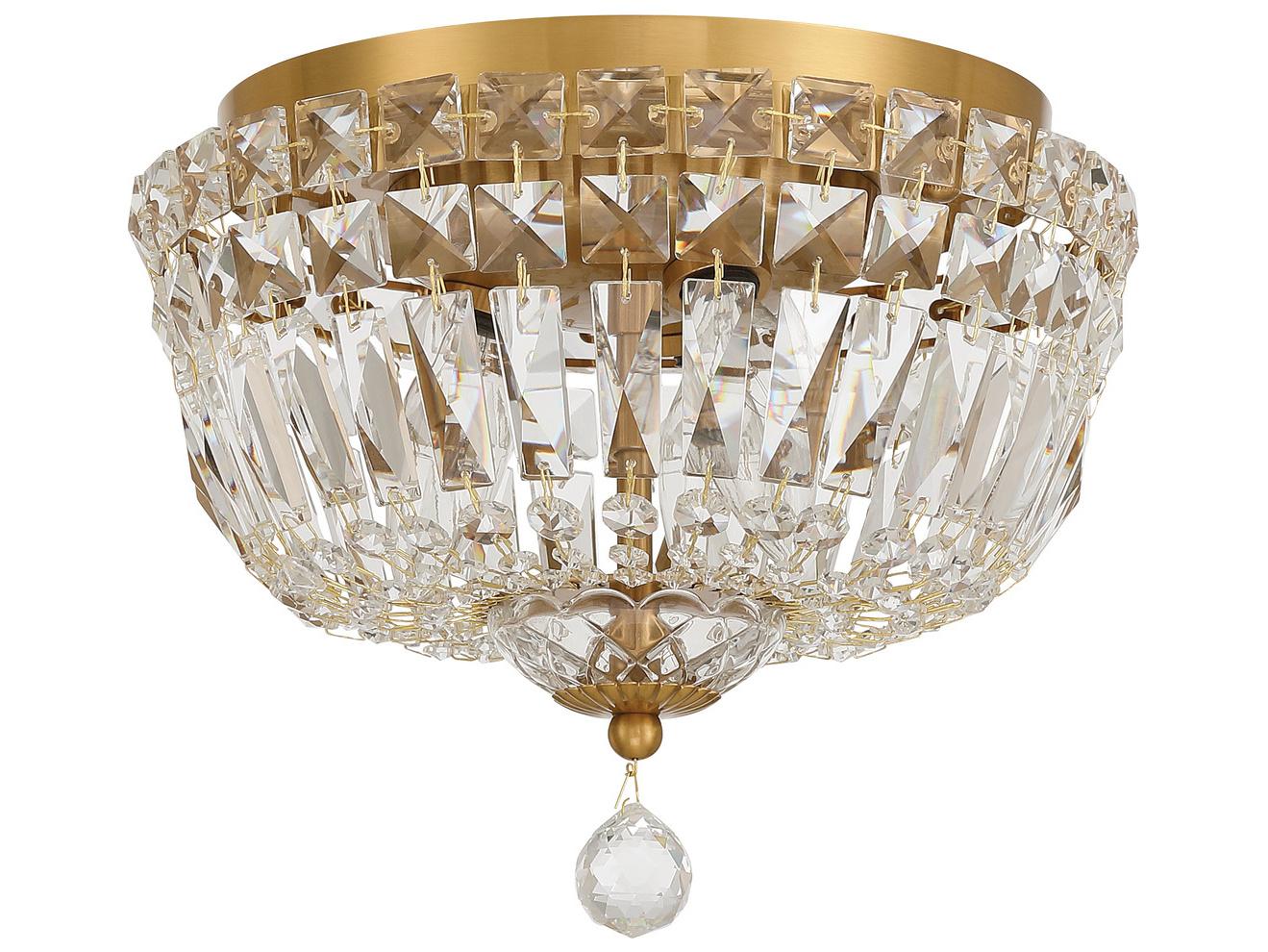 Crystorama Roslyn 3-Light Gold Flush Mount