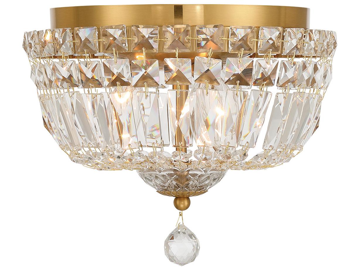 Crystorama Roslyn 3-Light Gold Flush Mount