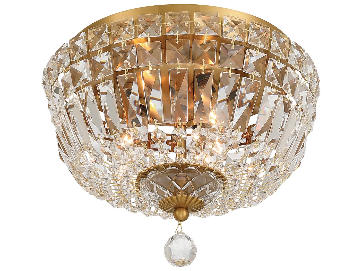 Crystorama Roslyn 3-Light Gold Flush Mount