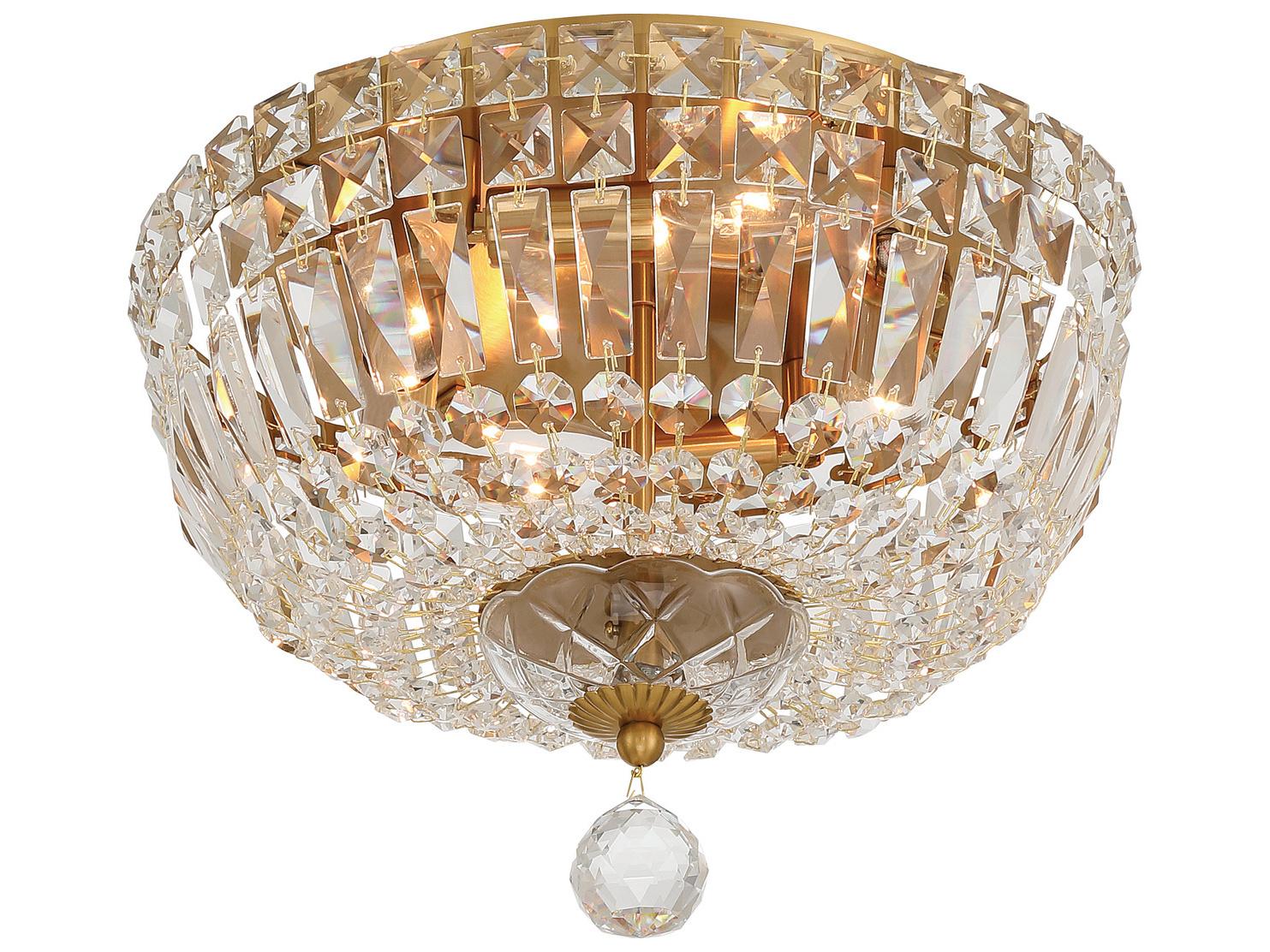 Crystorama Roslyn 4-Light Gold Flush Mount