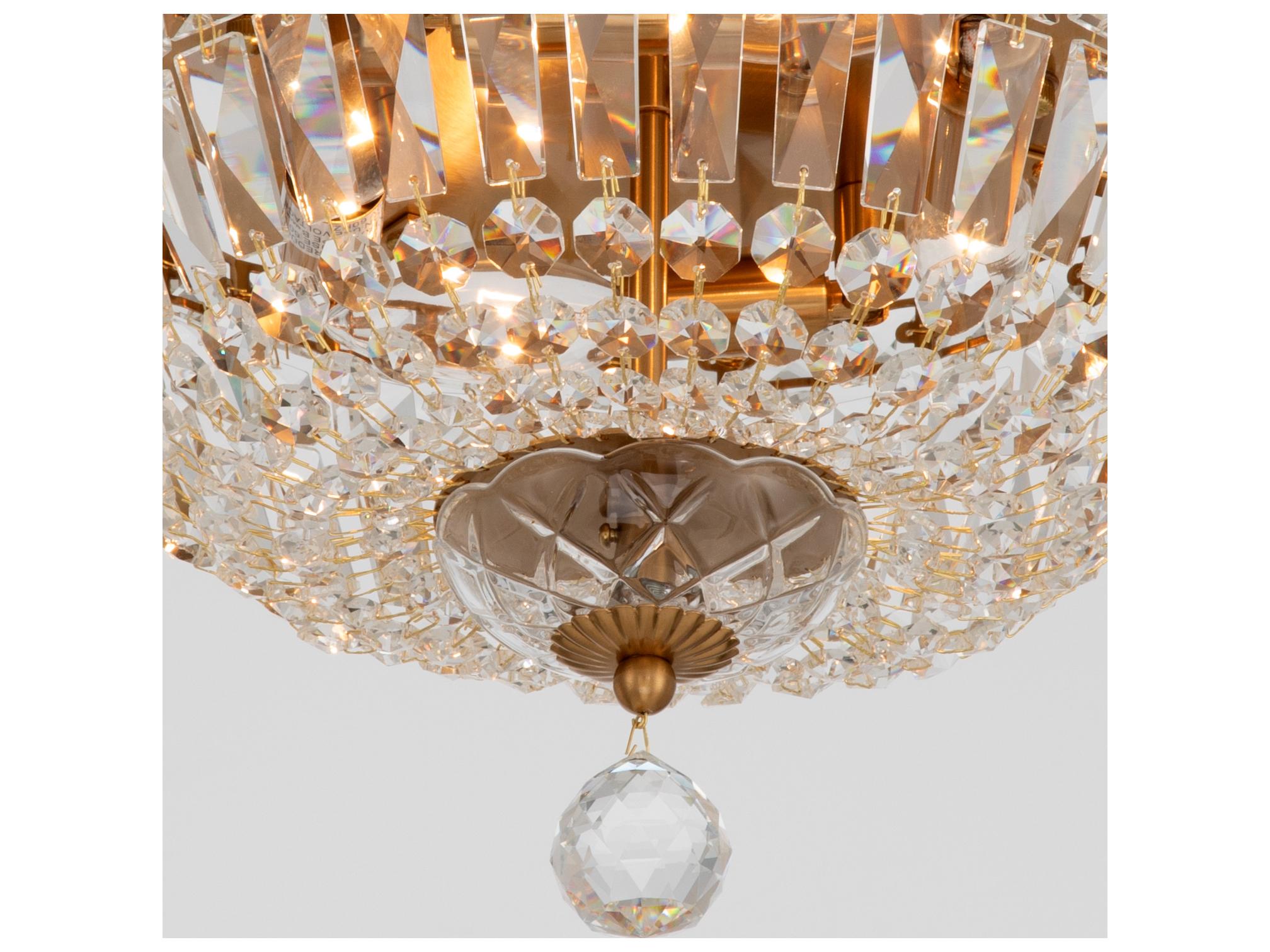 Crystorama Roslyn 4-Light Gold Flush Mount