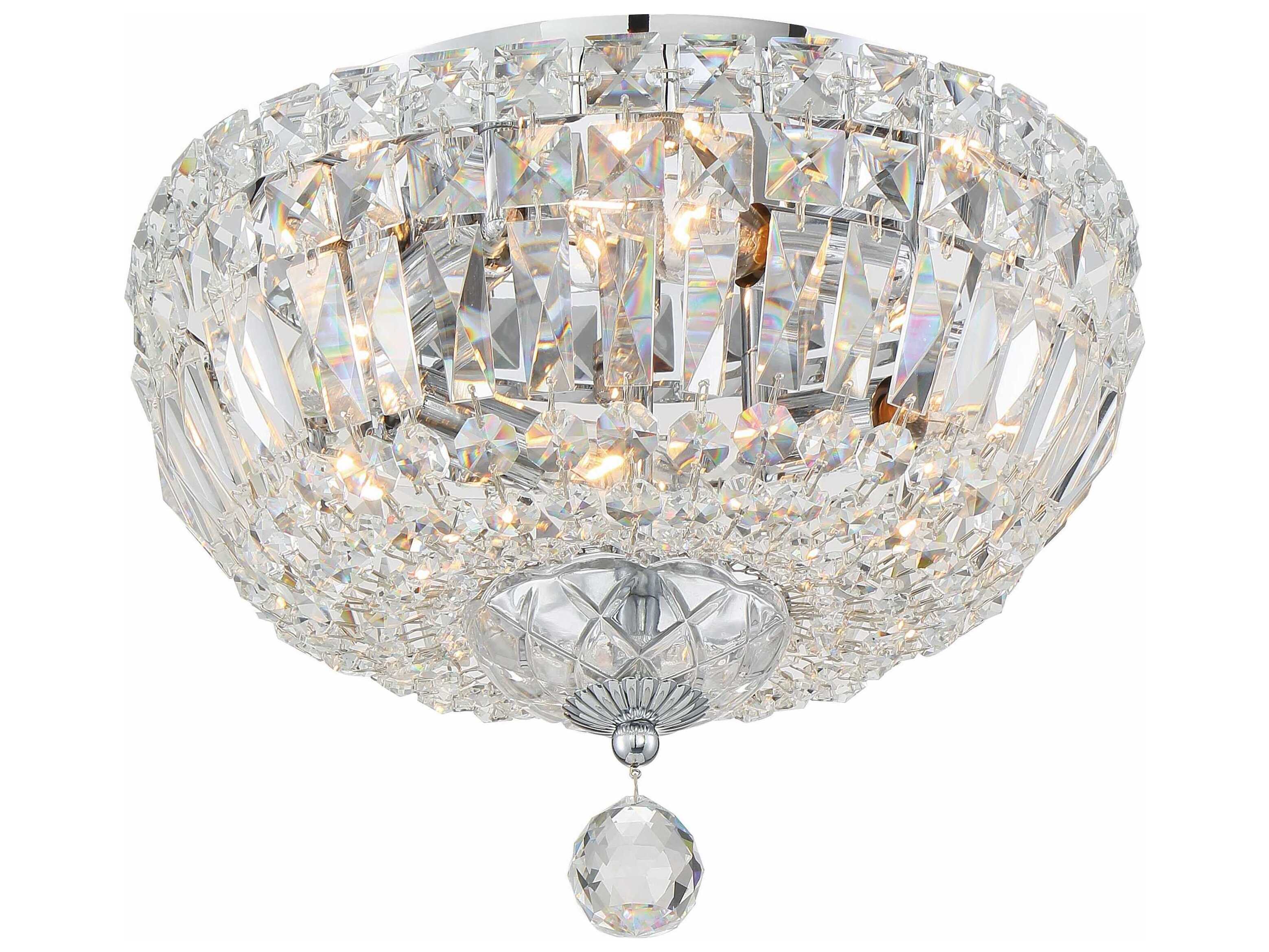 Crystorama Roslyn 4-Light Polished Chrome Crystal Bowl Flush Mount