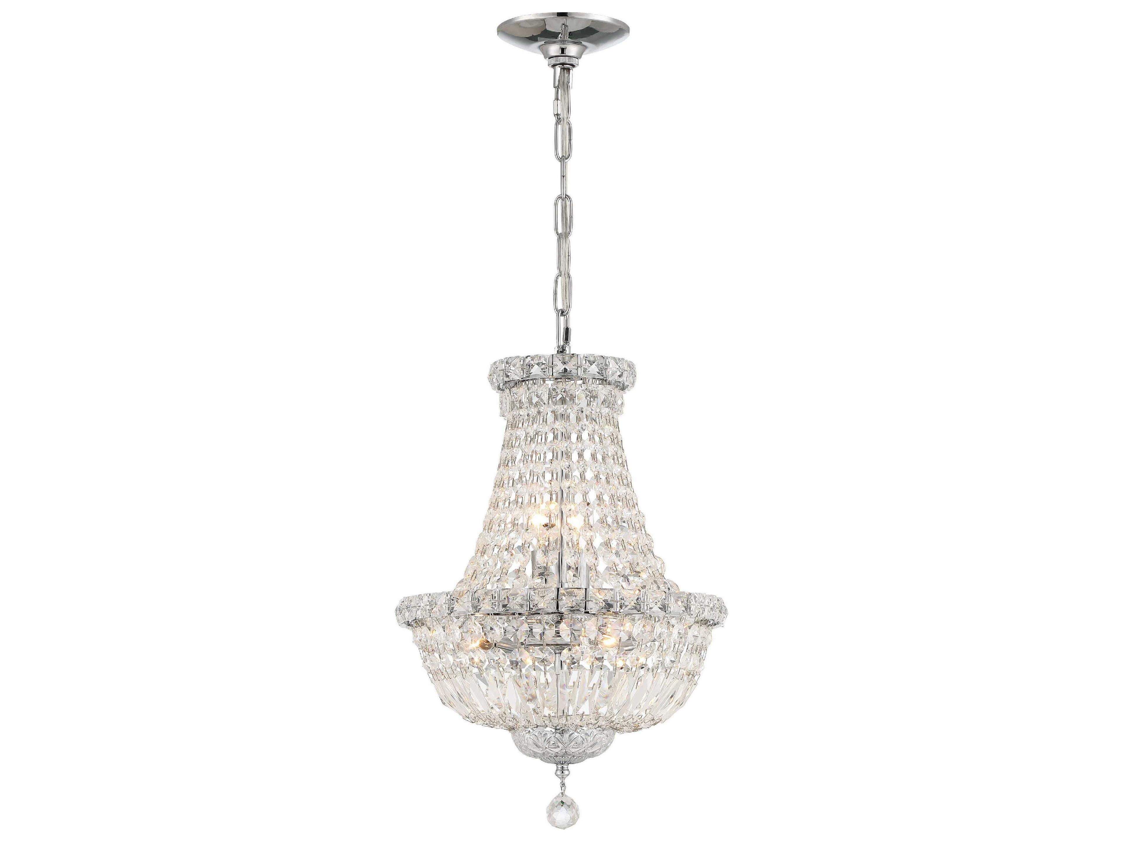 Crystorama Roslyn 5-Light Polished Chrome Crystal Candelabra Empire Chandelier