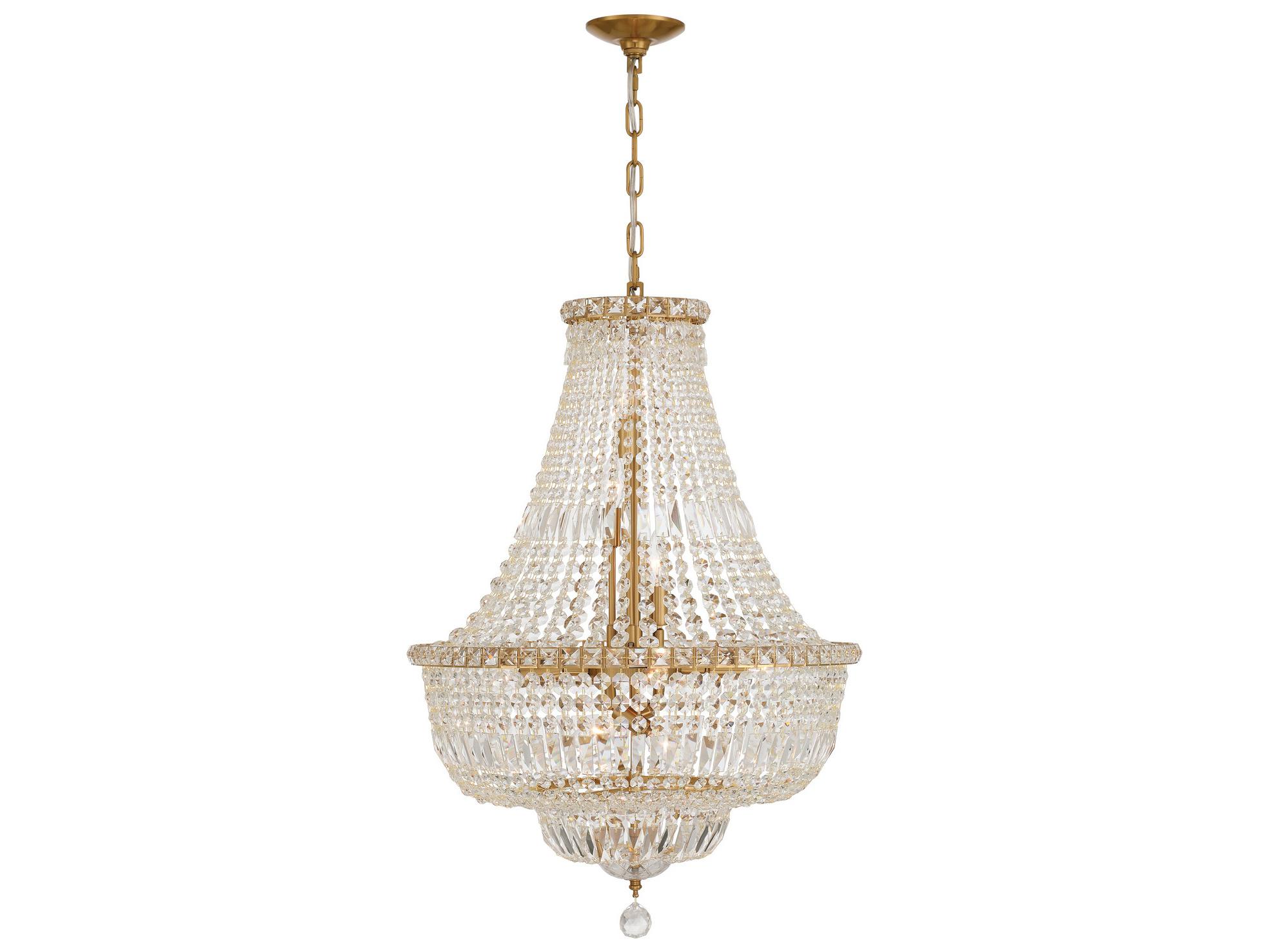 Crystorama Roslyn 9-Light Gold Candelabra Chandelier