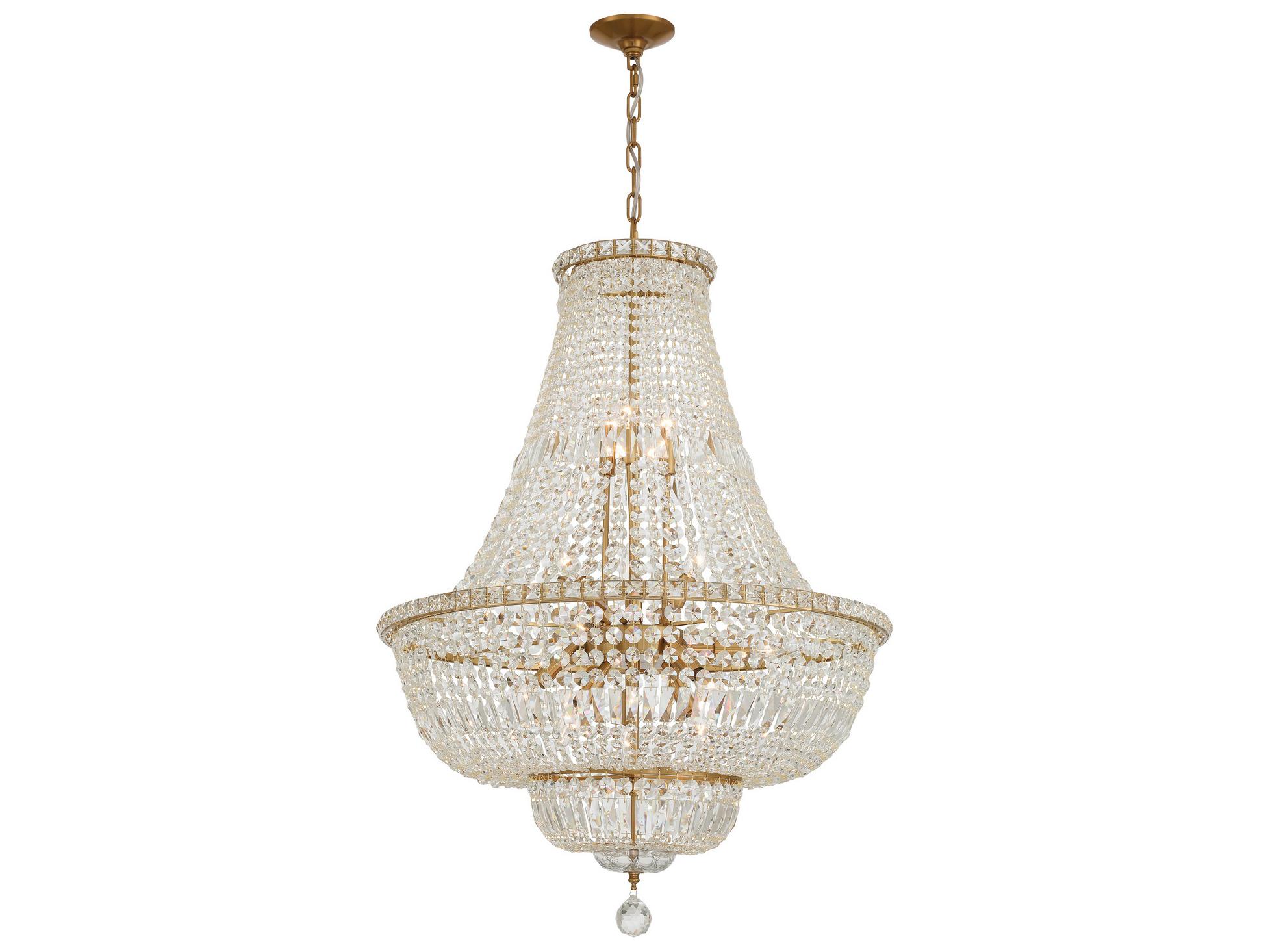 Crystorama Roslyn 15-Light Gold Candelabra Chandelier