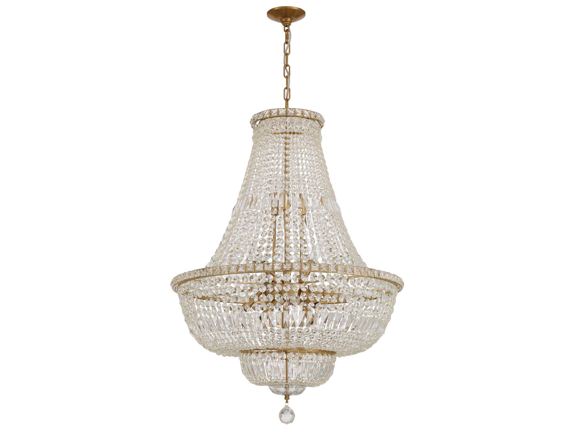 Crystorama Roslyn 15-Light Gold Candelabra Chandelier