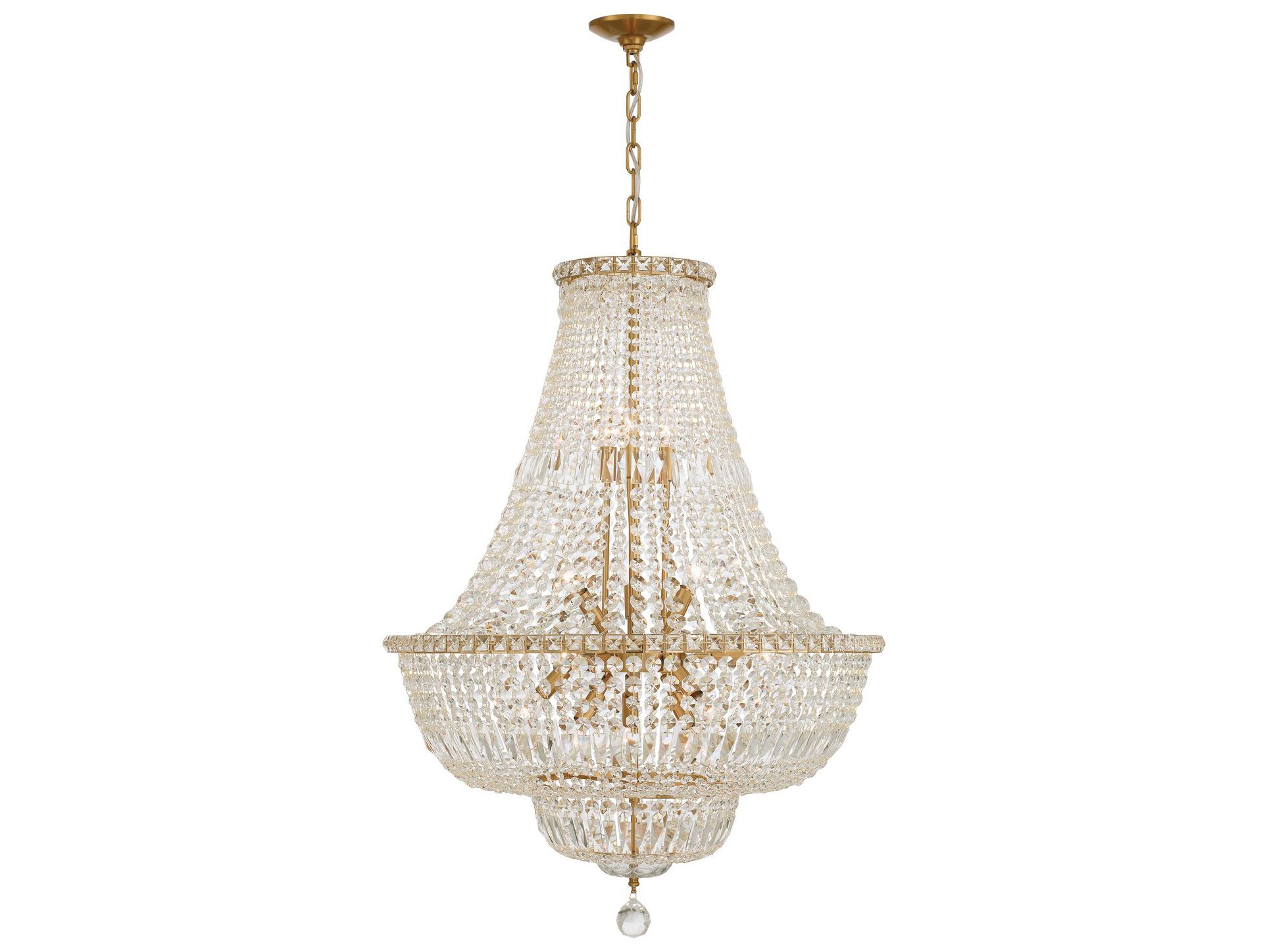 Crystorama Roslyn 15-Light Gold Candelabra Chandelier