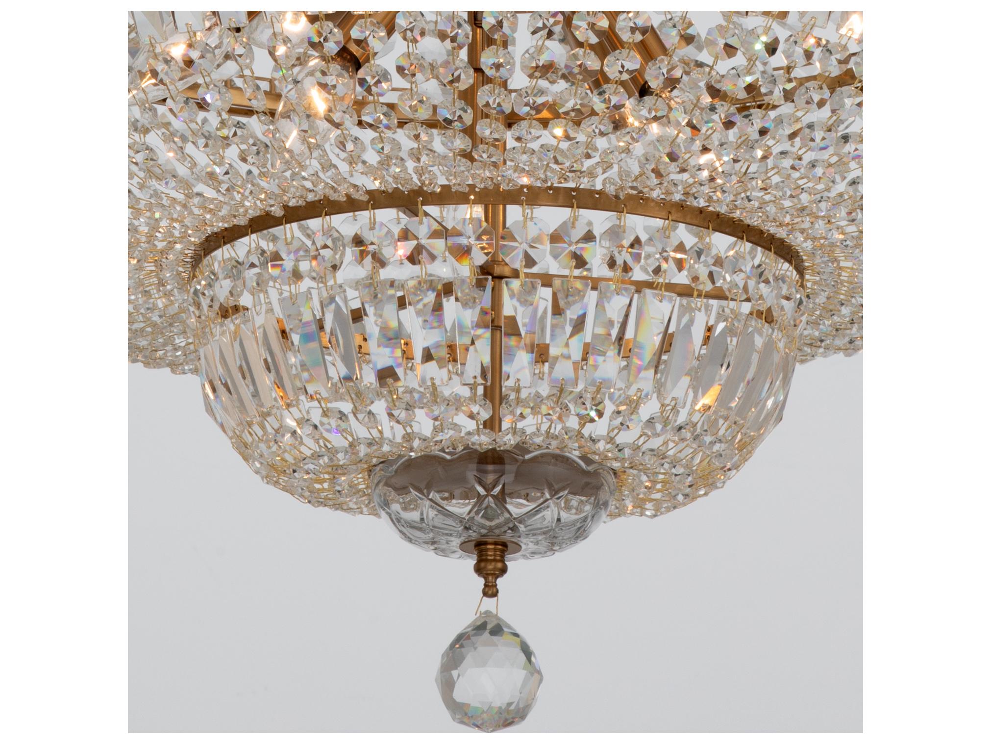 Crystorama Roslyn 15-Light Gold Candelabra Chandelier