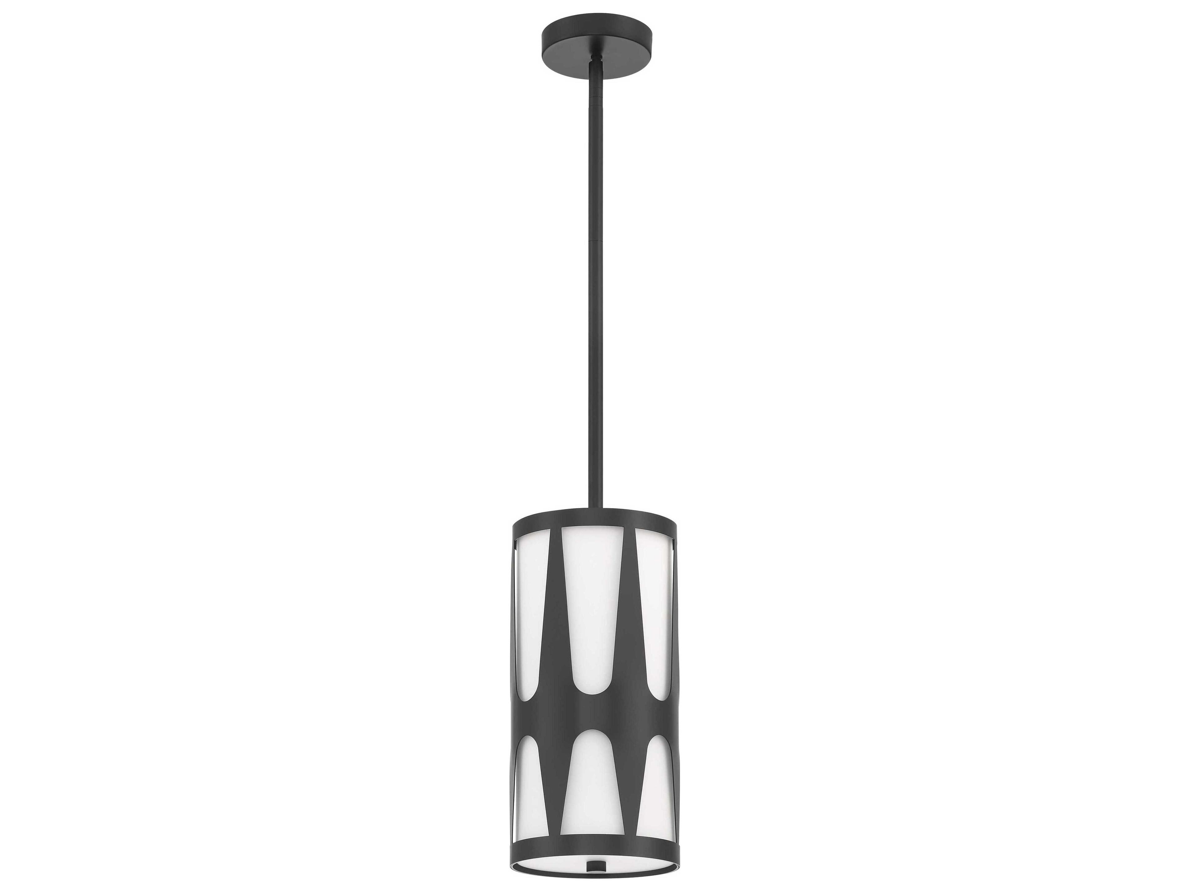 Crystorama Royston 1-Light Black Glass Cylinder Mini Pendant