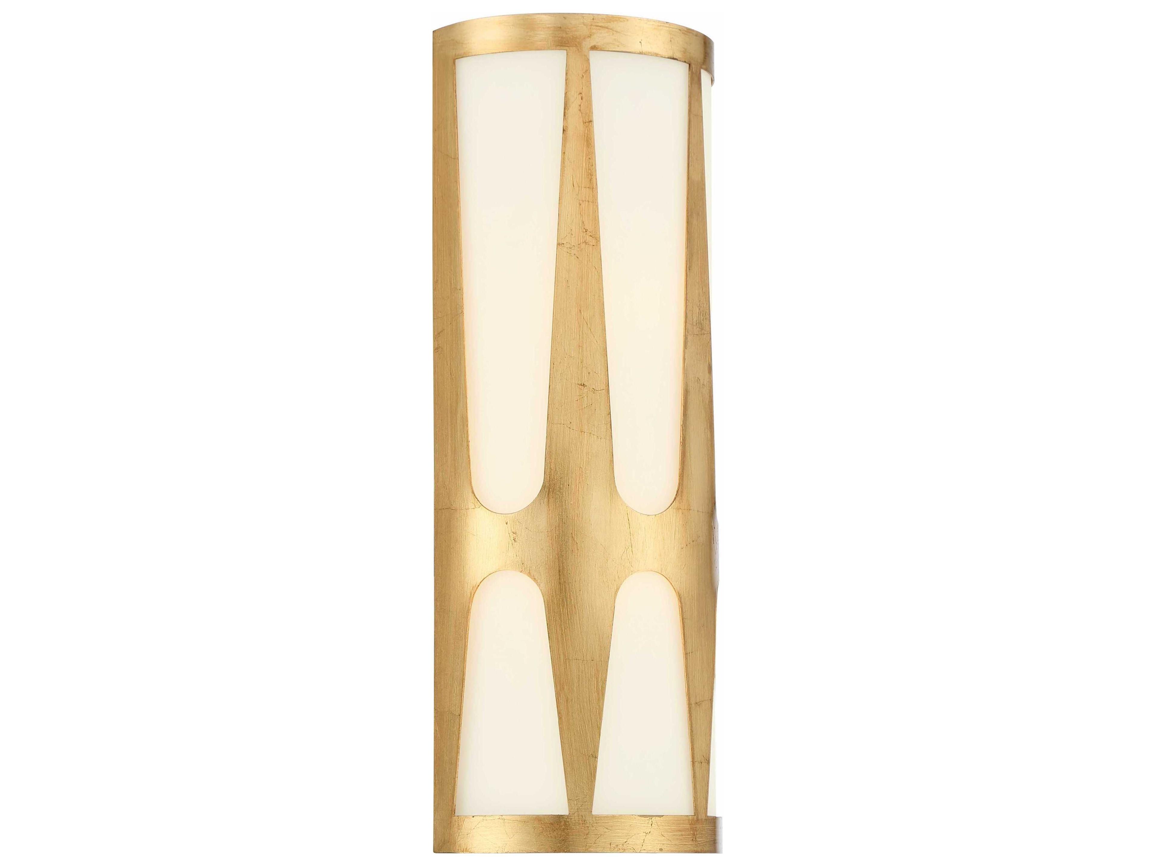 Crystorama Royston 2-Light Antique Gold Glass Wall Sconce