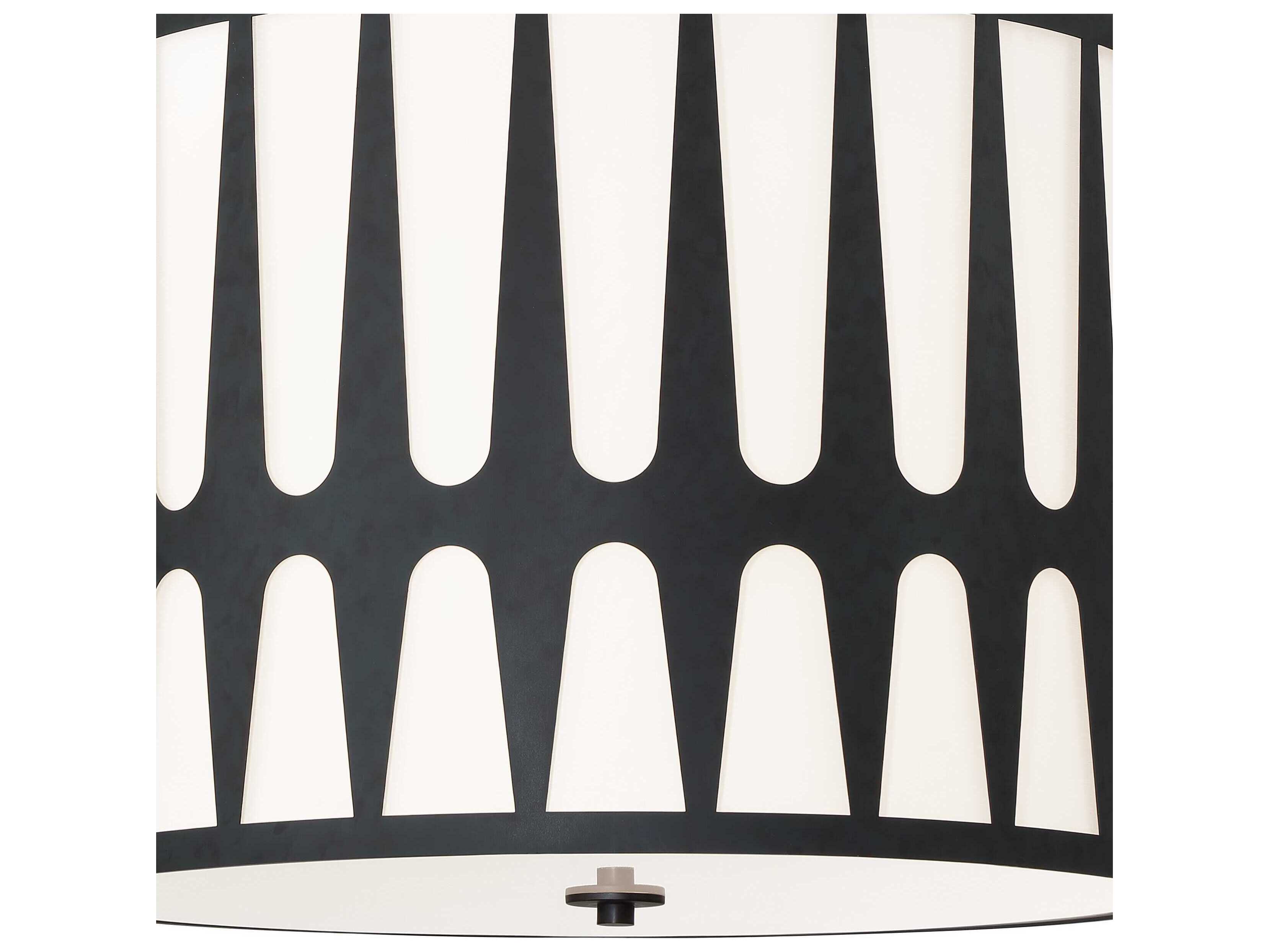 Crystorama Royston 5-Light Black Drum Pendant