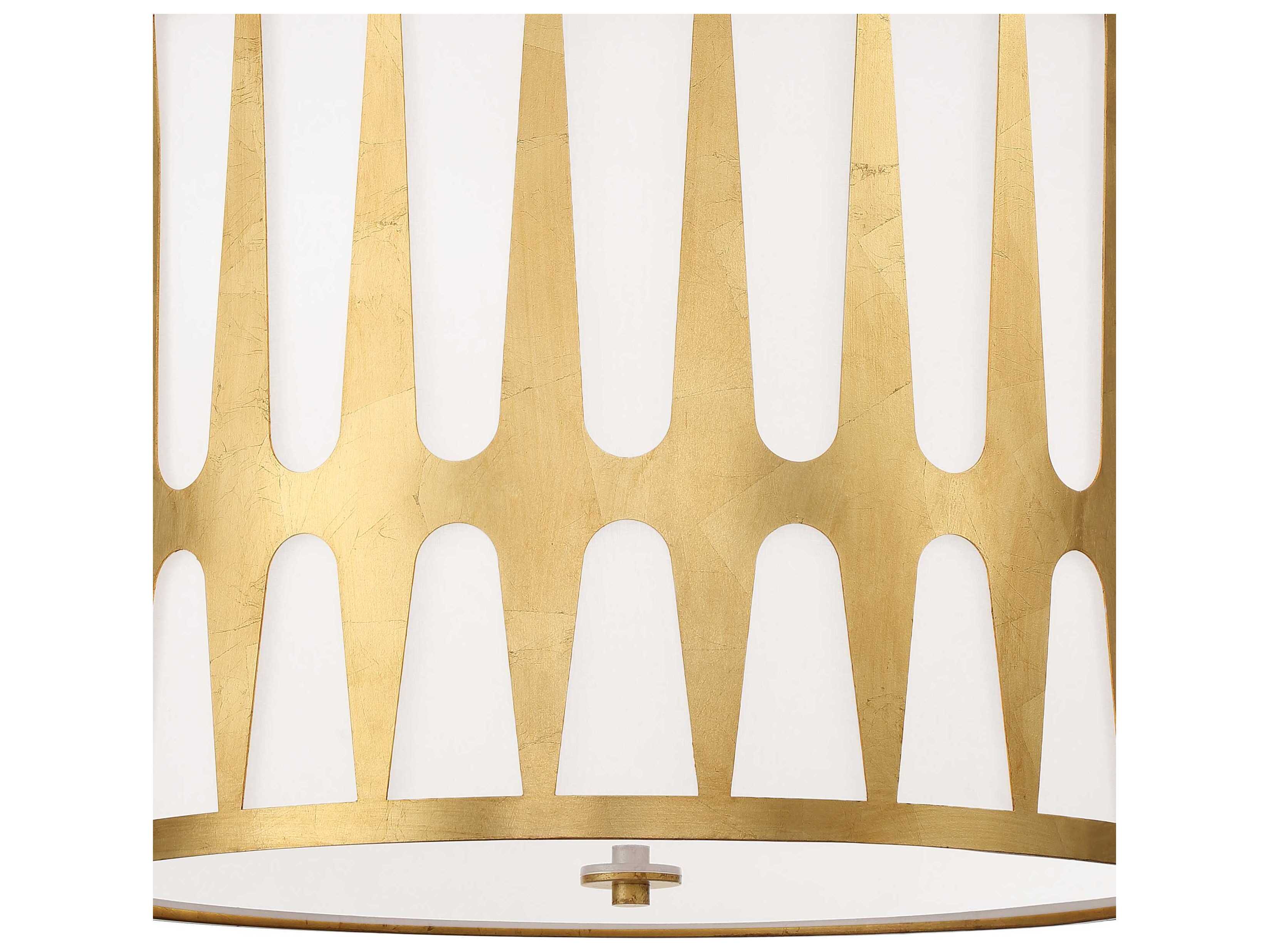 Crystorama Royston 5-Light Antique Gold Drum Pendant