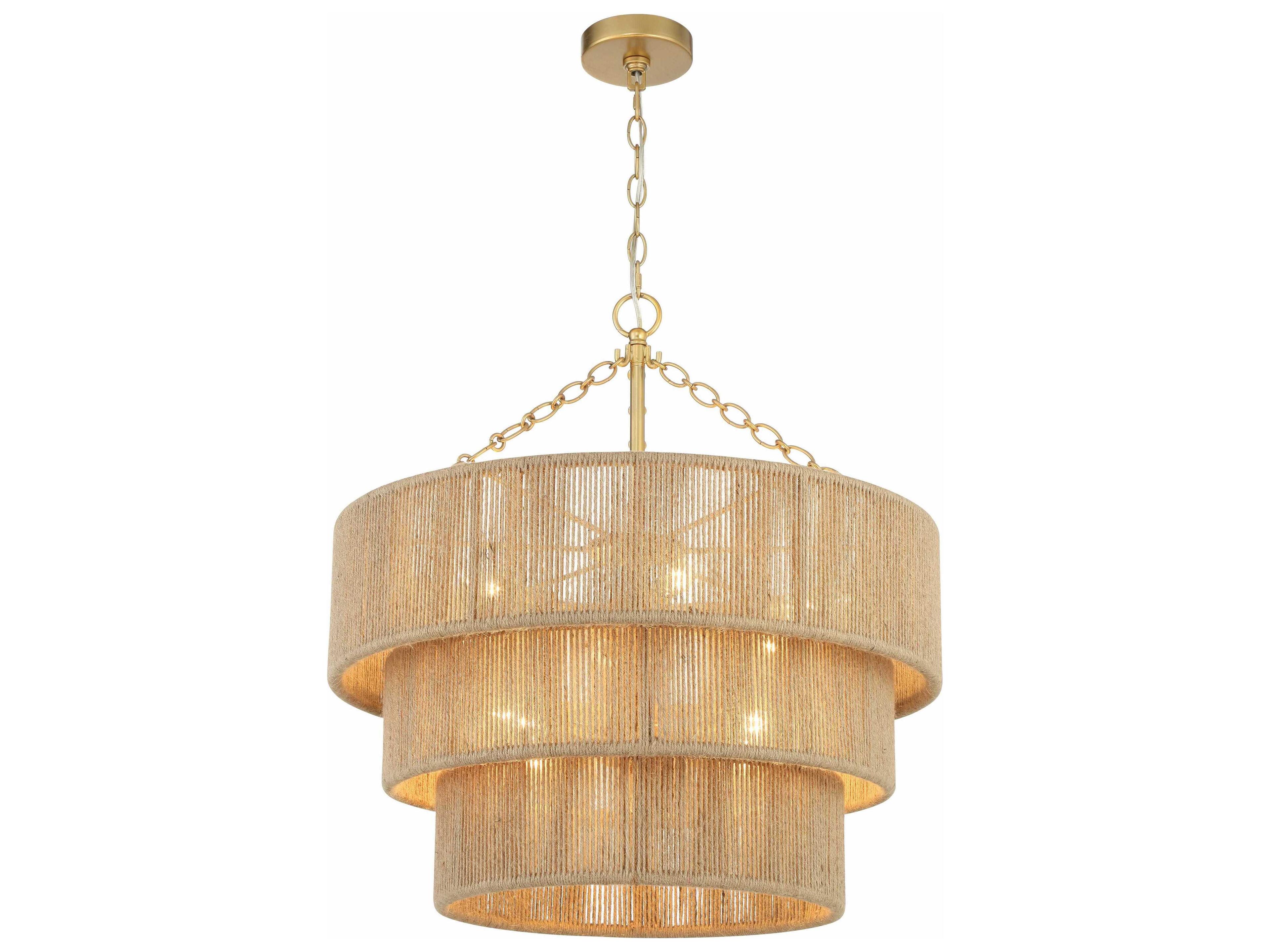 Crystorama Shyla 10-Light Soft Gold Brown Candelabra Tiered Chandelier