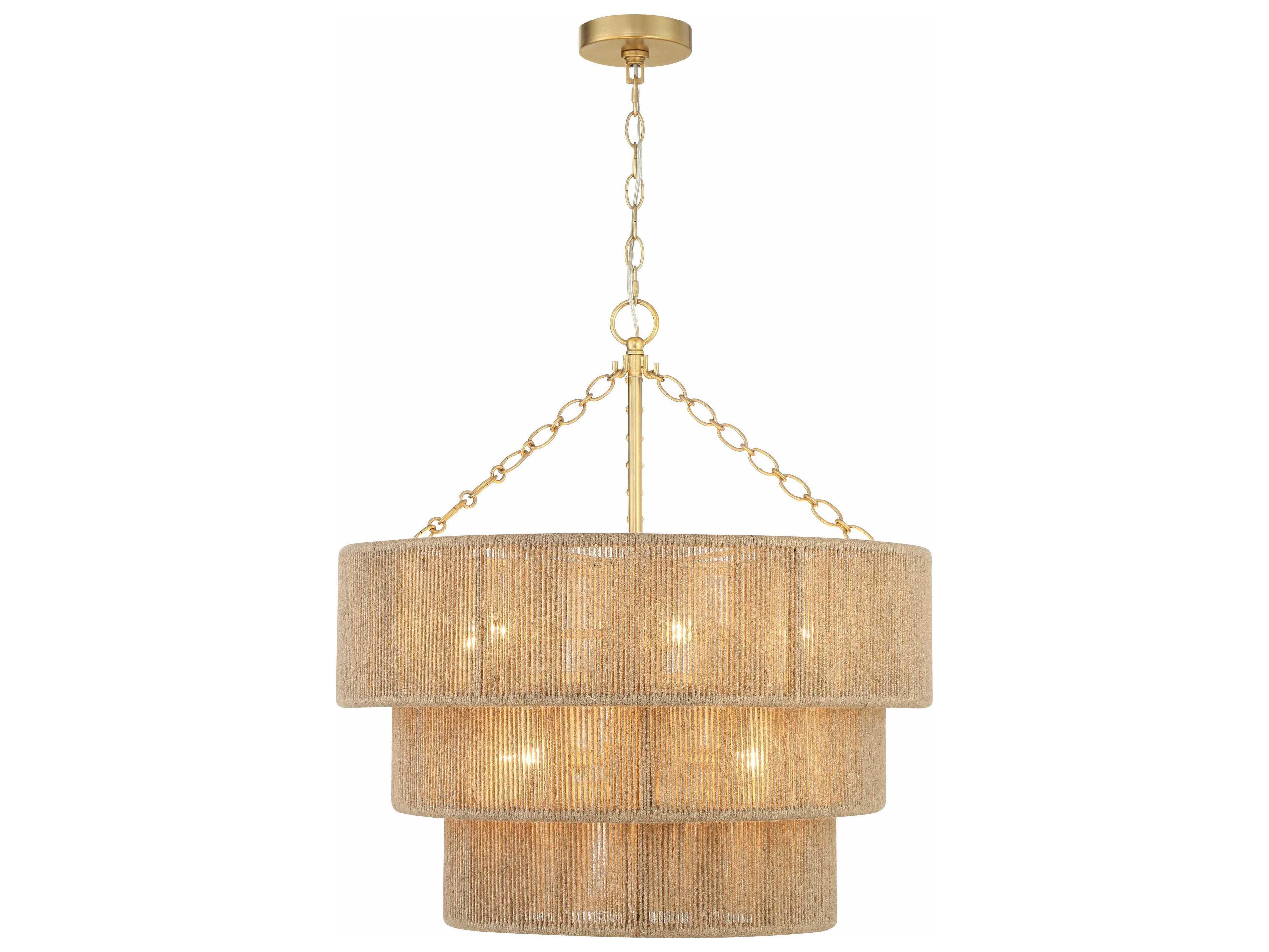 Crystorama Shyla 10-Light Soft Gold Brown Candelabra Tiered Chandelier